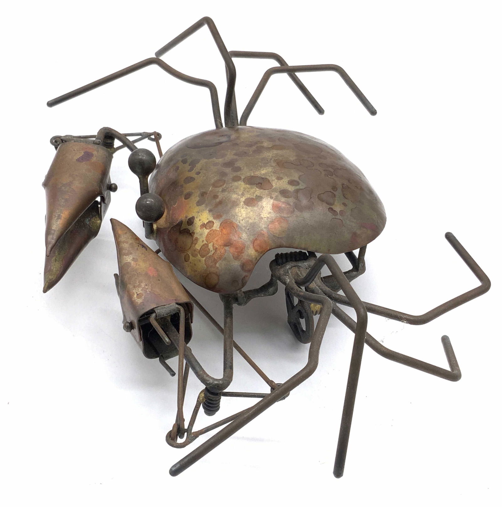 Vintage Articulated Metal Folk Art Crab Figural (1 of 13)