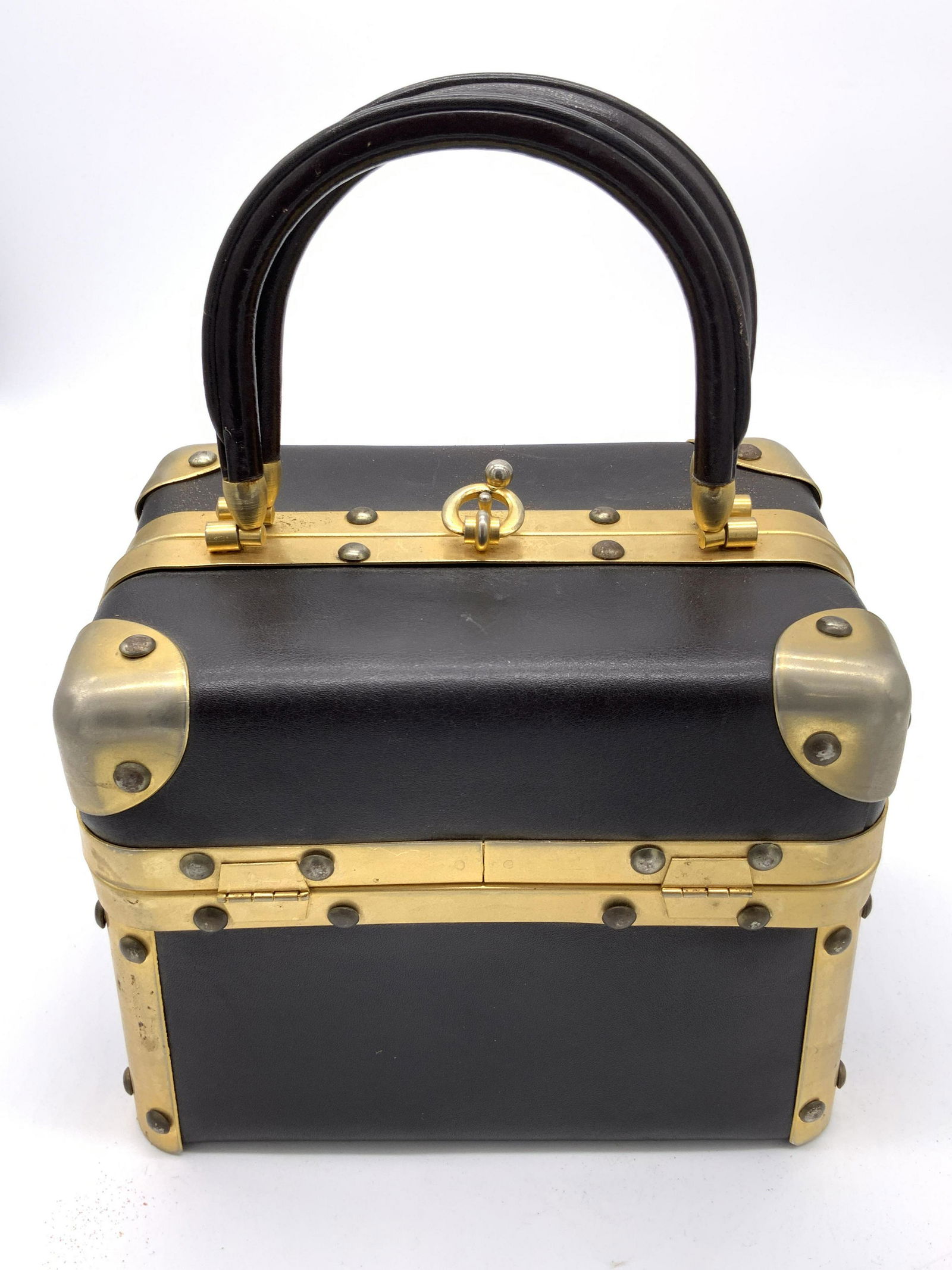 Vintage Ladies Leather Style Italian Handbag (1 of 13)