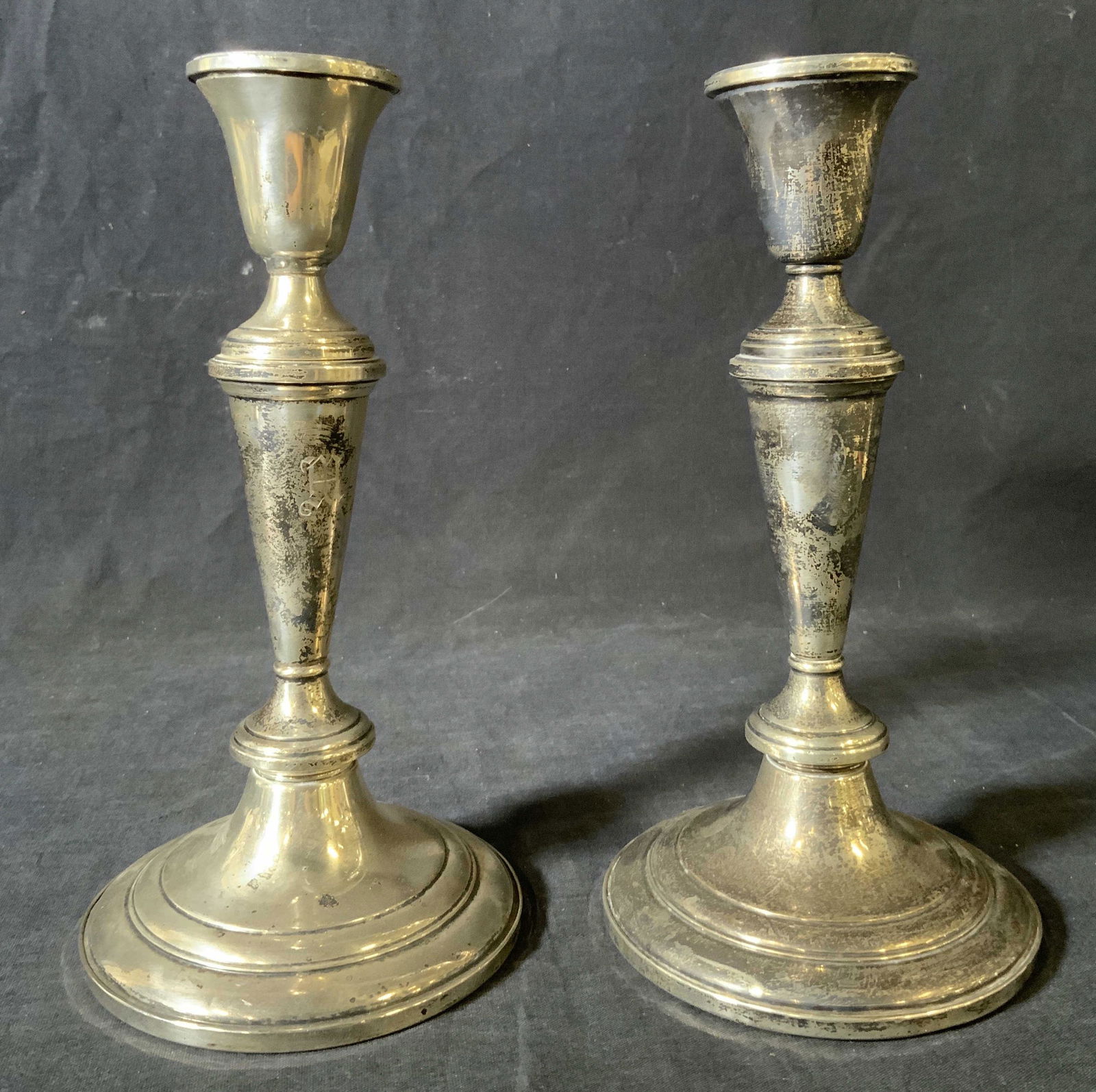 Pair Vintage FISHER Sterling Silver Candlesticks (1 of 9)