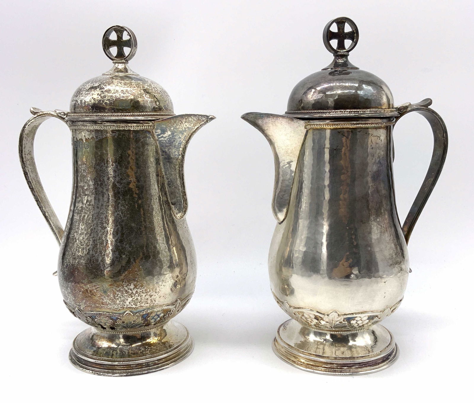 Pair GUILD OF HANDICRAFT Sterling Coffee Pots (1 of 9)