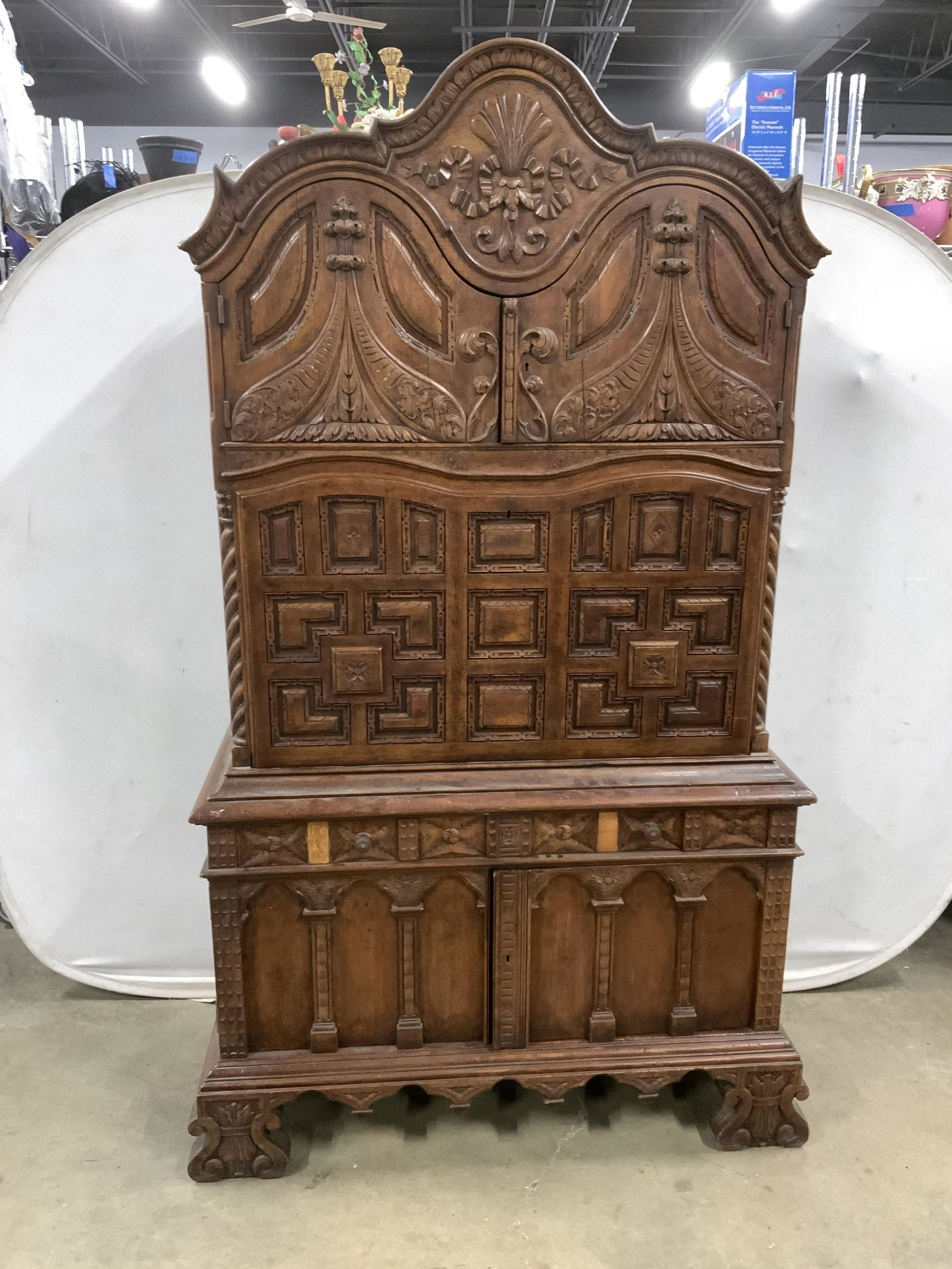 Antique Intricately Carved Wooden Secretary (1 of 20)