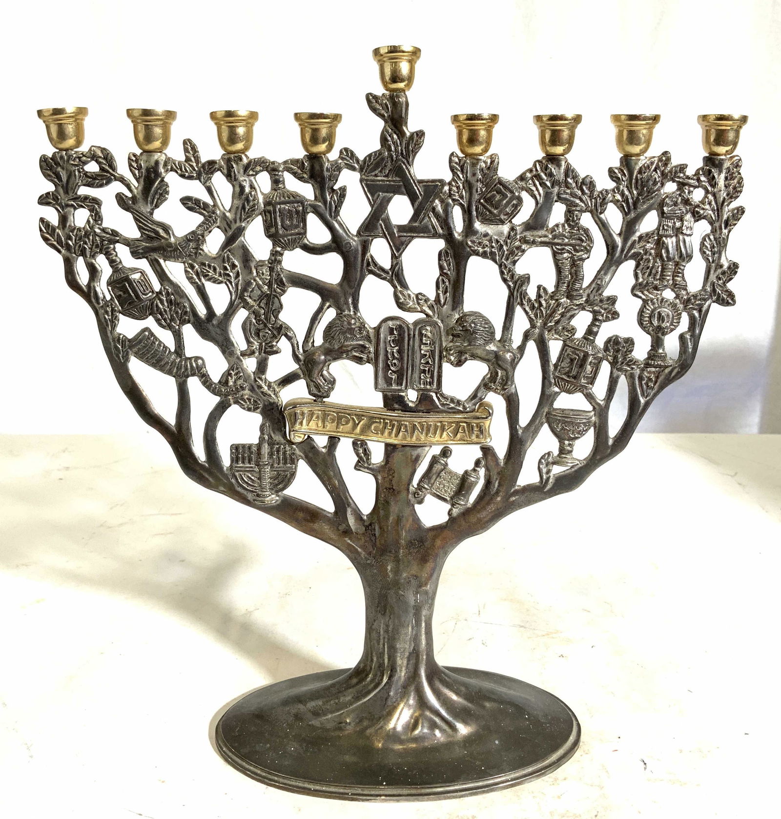 GODINGER Vintage Metal Judaica Menorah (1 of 10)