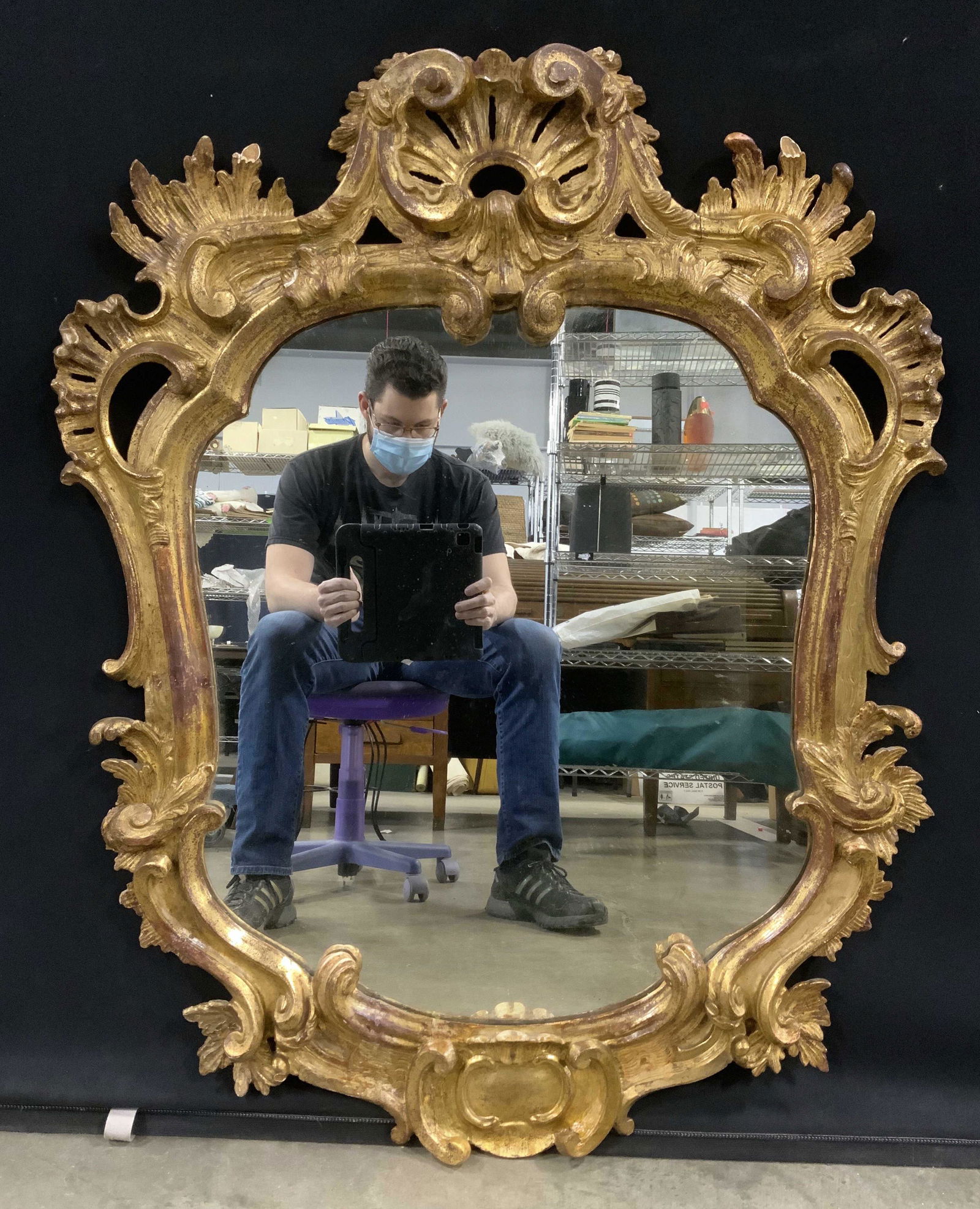 Antique Ornate Gilt Framed Mirror (1 of 12)