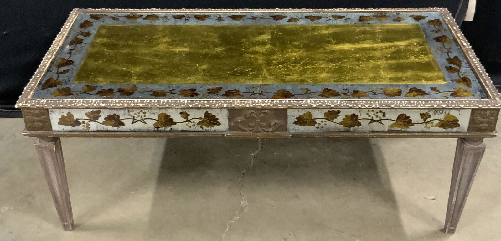 Verre Églomisé & Hand Carved Wood Table (1 of 17)