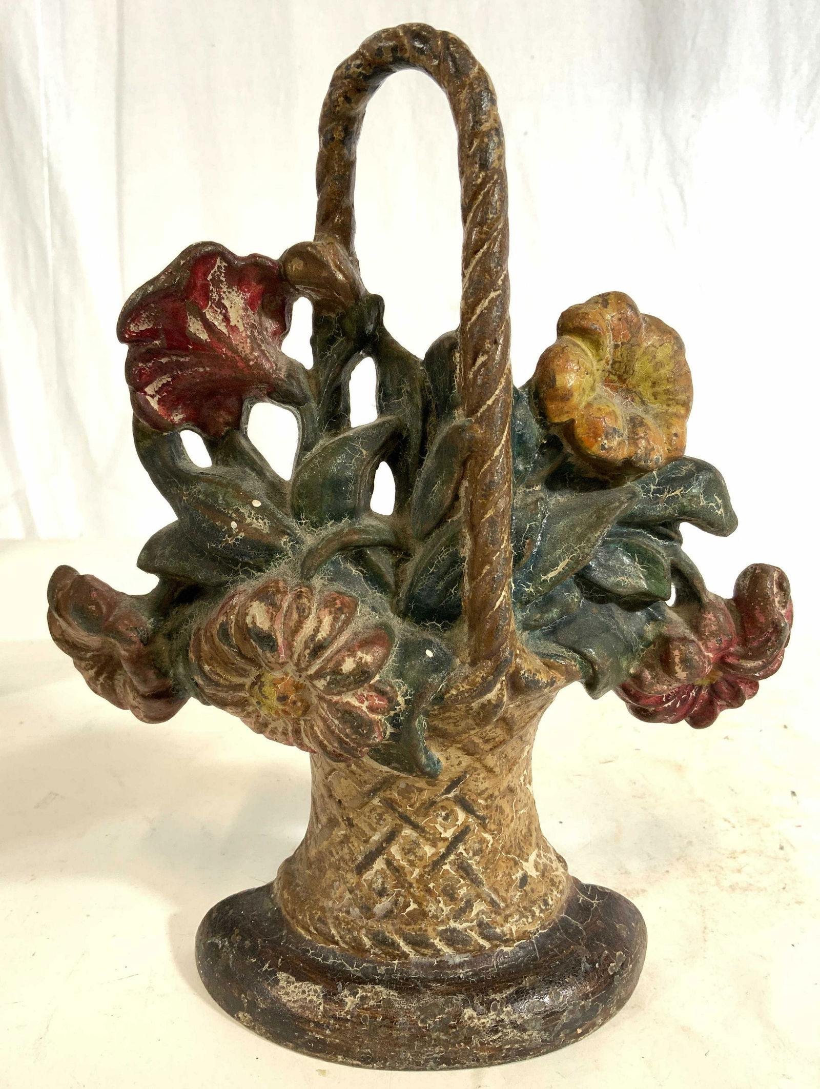 Antique Flowers in Basket Iron Doorstop (1 of 10)