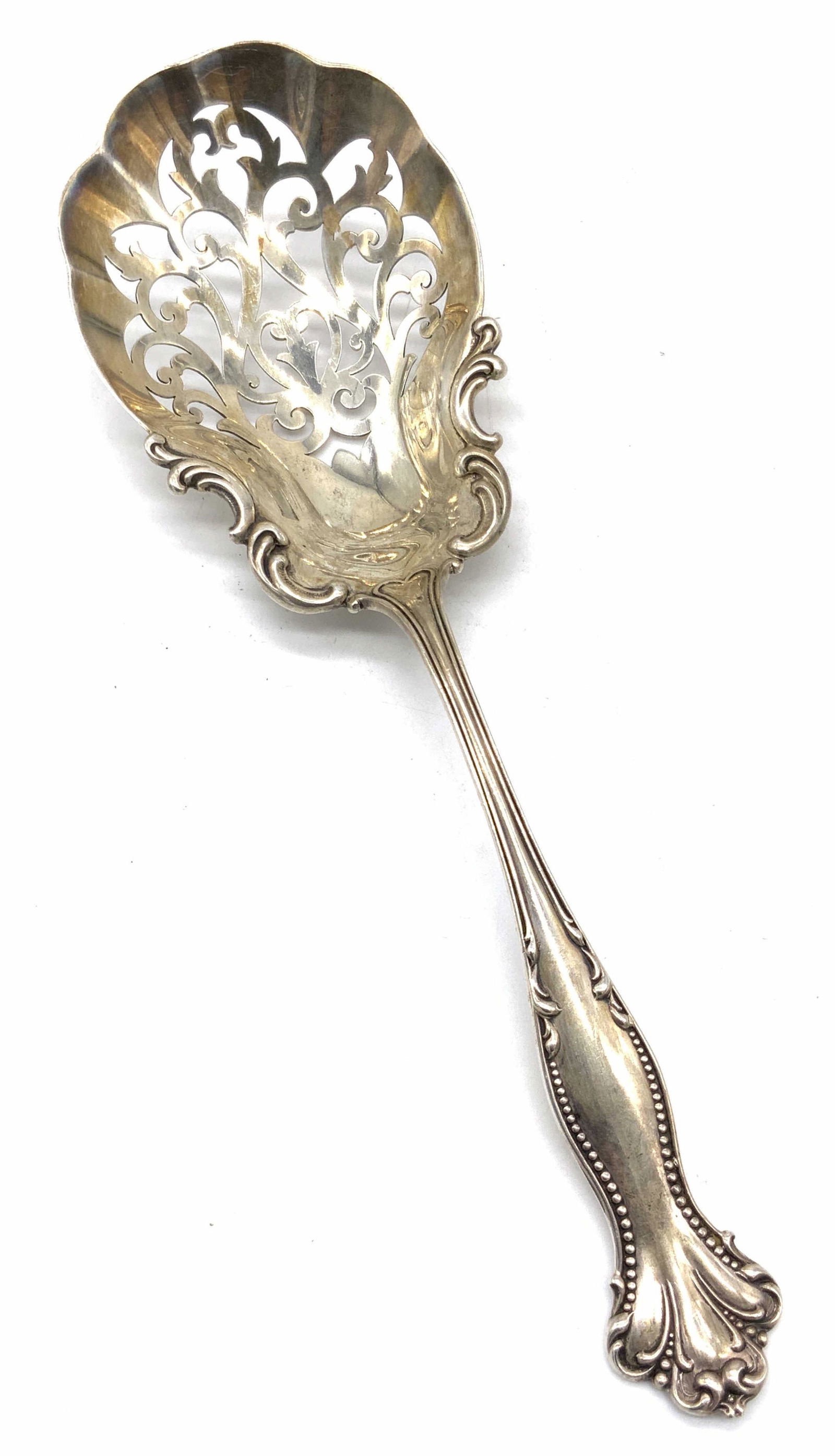 Vintage STERLING SILVER Filigree Serving Spoon (1 of 10)