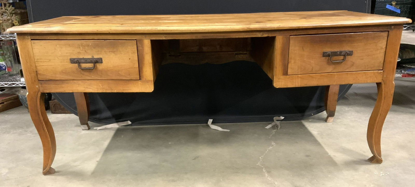 Antq 19th C Country French Cherry Kneehole Desk (1 of 10)