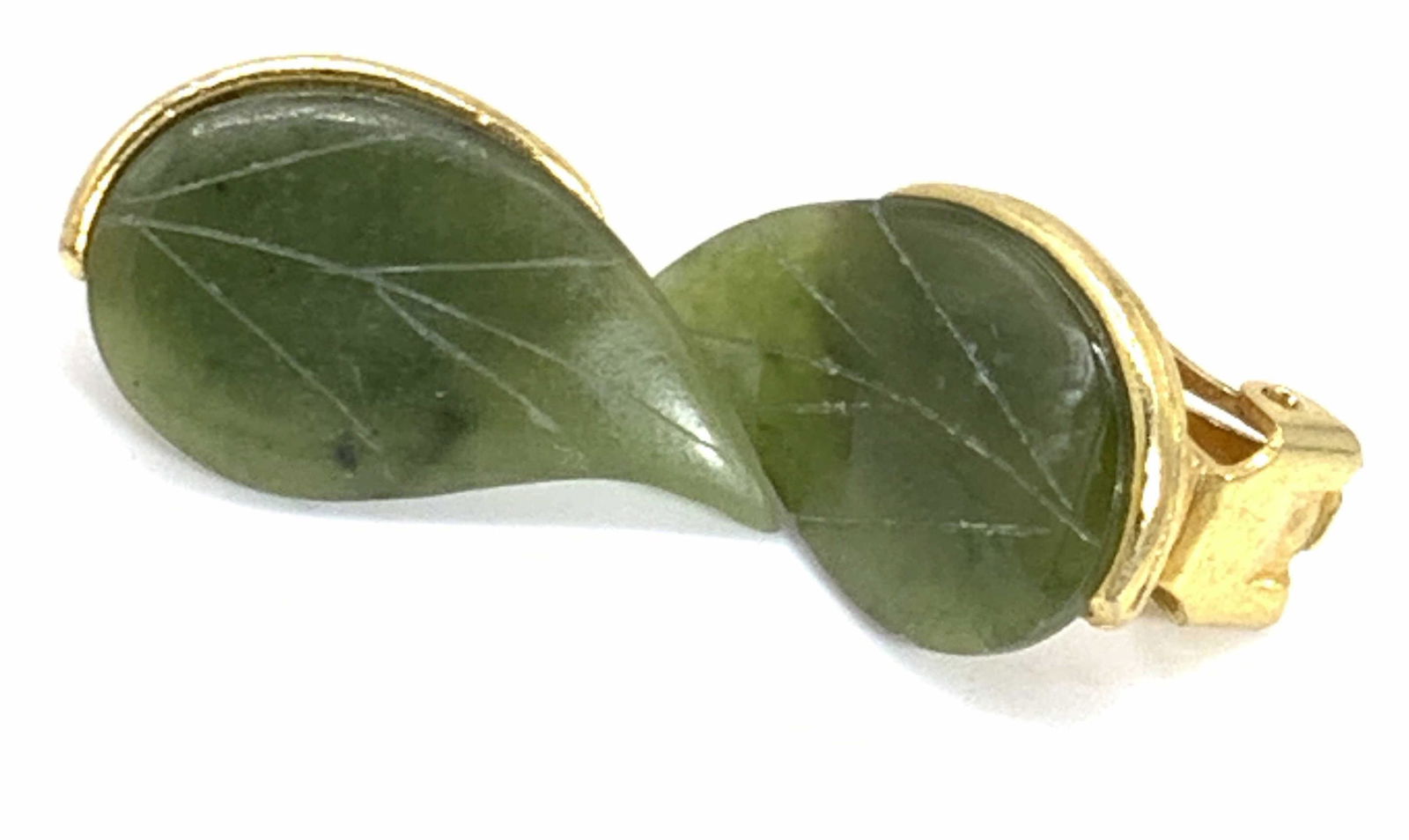Vintage SWOBODA Jade Leaf Form Clip On Earrings (1 of 12)