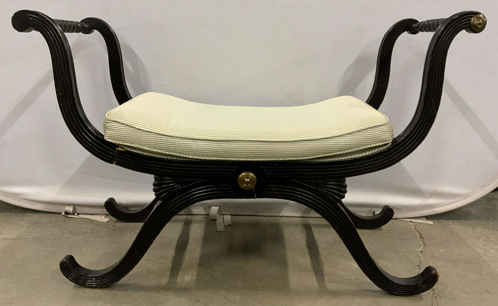 Wooden Cross Bench w Custom Cushion (1 of 12)