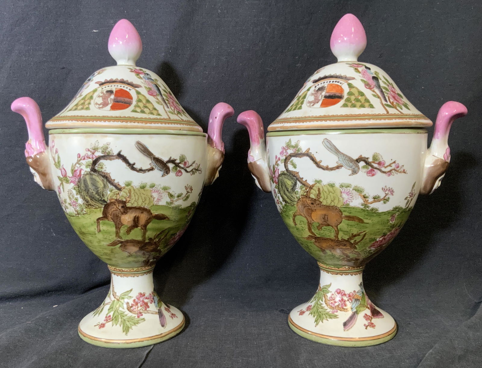 Pair Chinese Porcelain Lidded Vases (1 of 8)