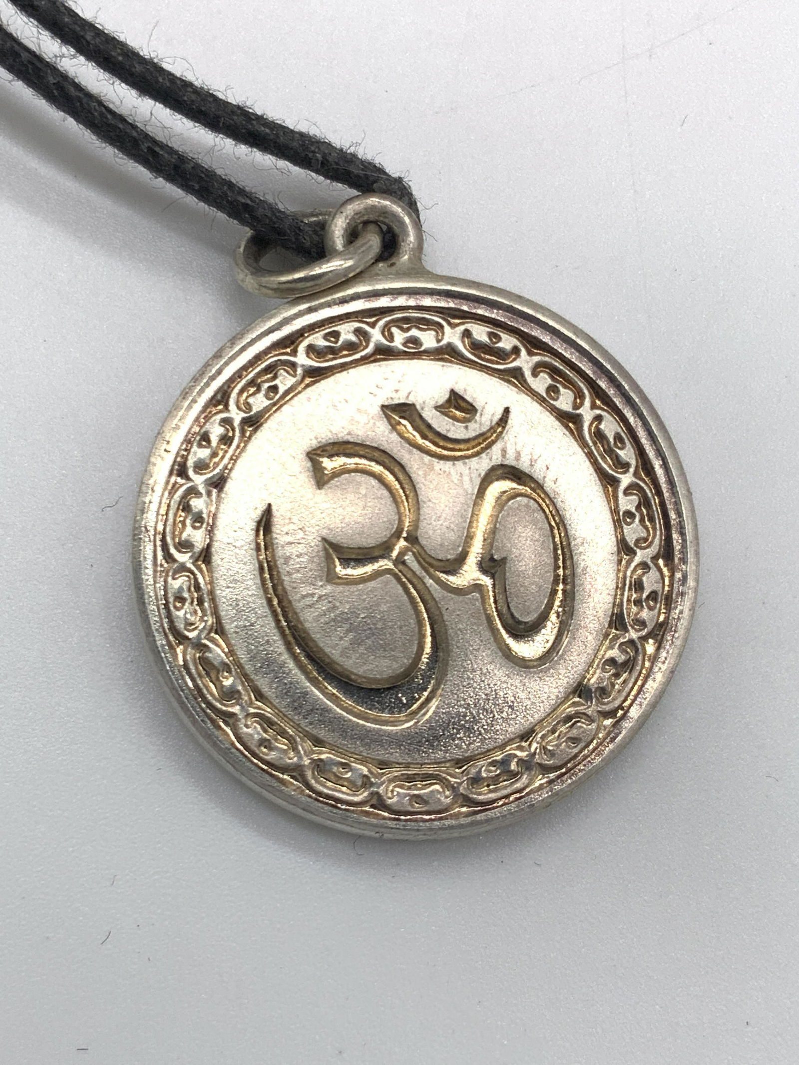 FINE STERLING SILVER Dragon & Om Pendant Necklace (1 of 14)