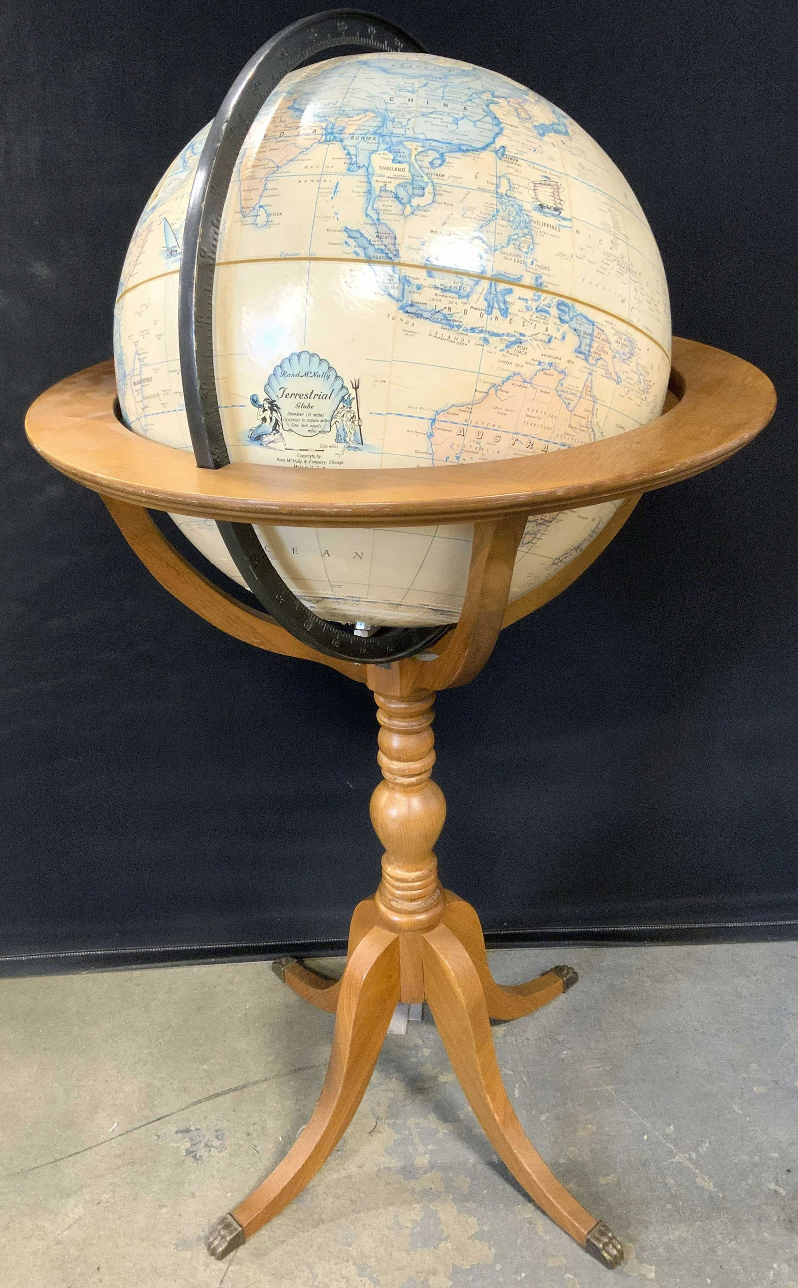 Vntg RAND MCNALLY Floor GLOBE C 1960’s (1 of 10)
