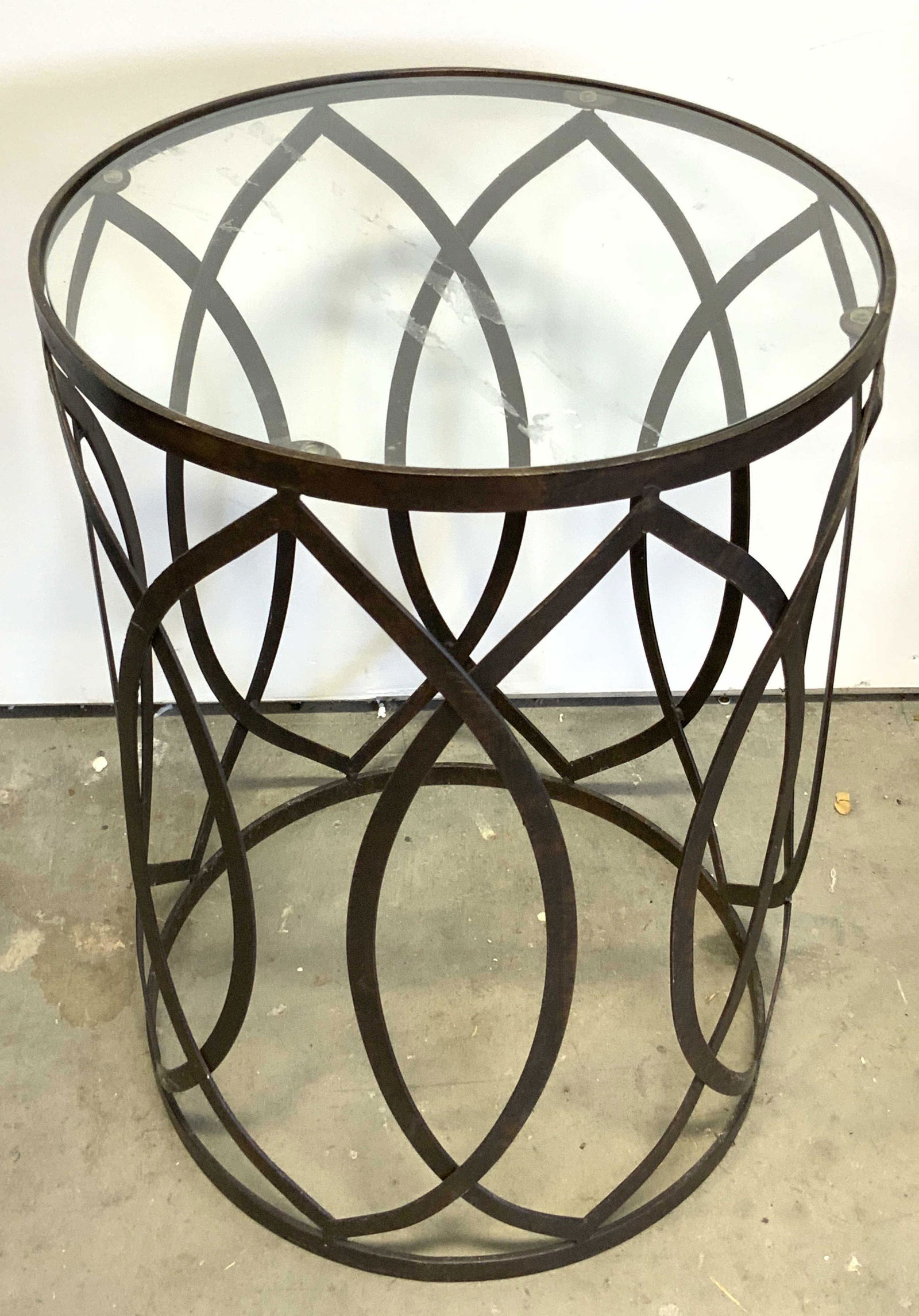 Wrought Iron Side Table W/ Glass Topper (1 of 10)