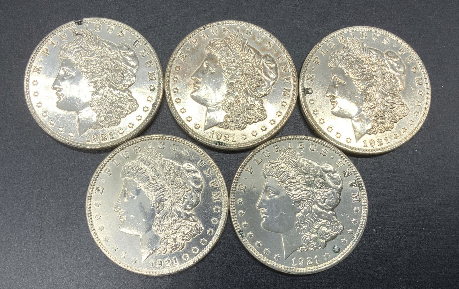 Antique Set 5 1921 American Silver Dollar Coins (1 of 11)