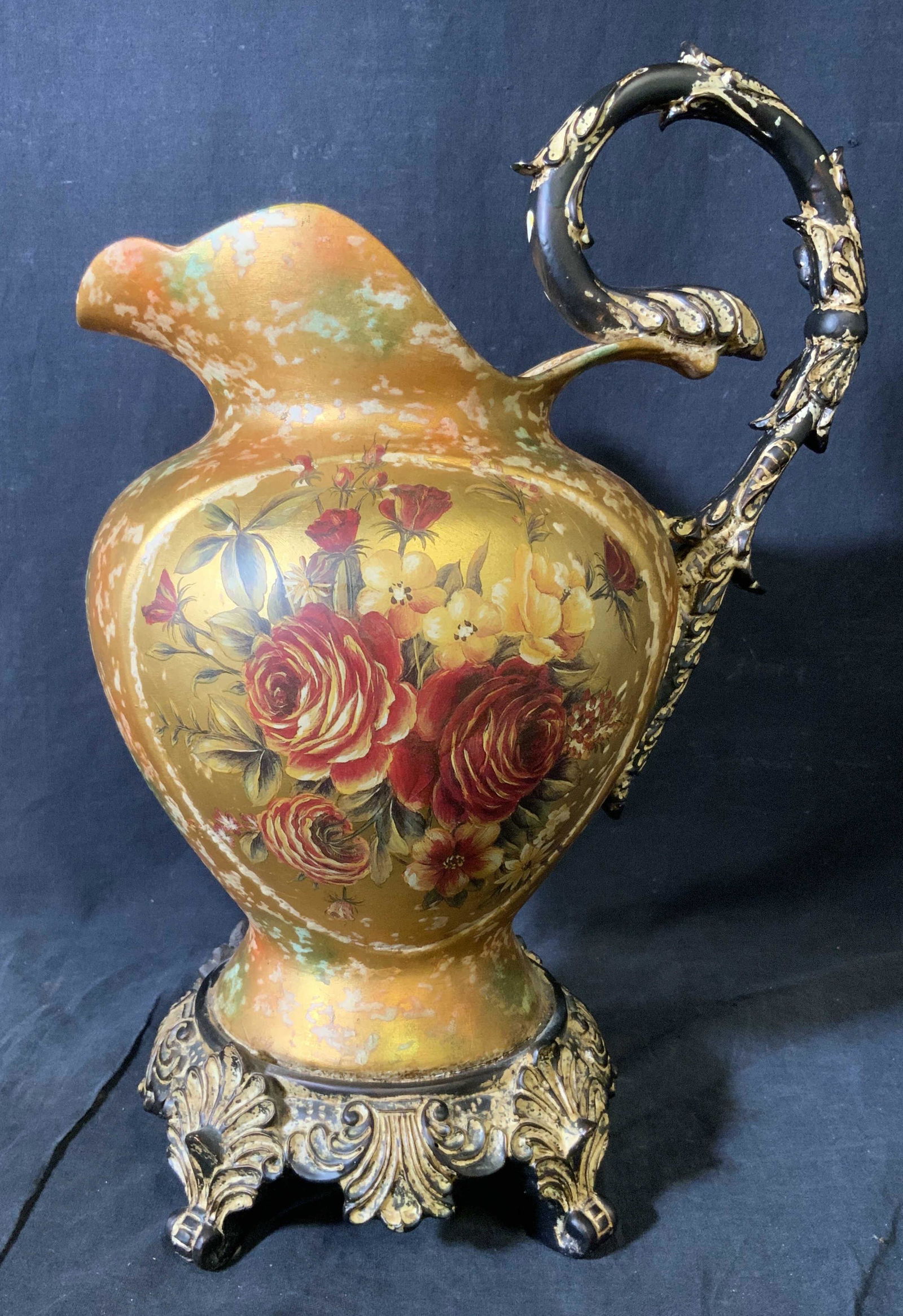 Metallic Painted Ceramic & Plaster Pitcher (1 of 9)