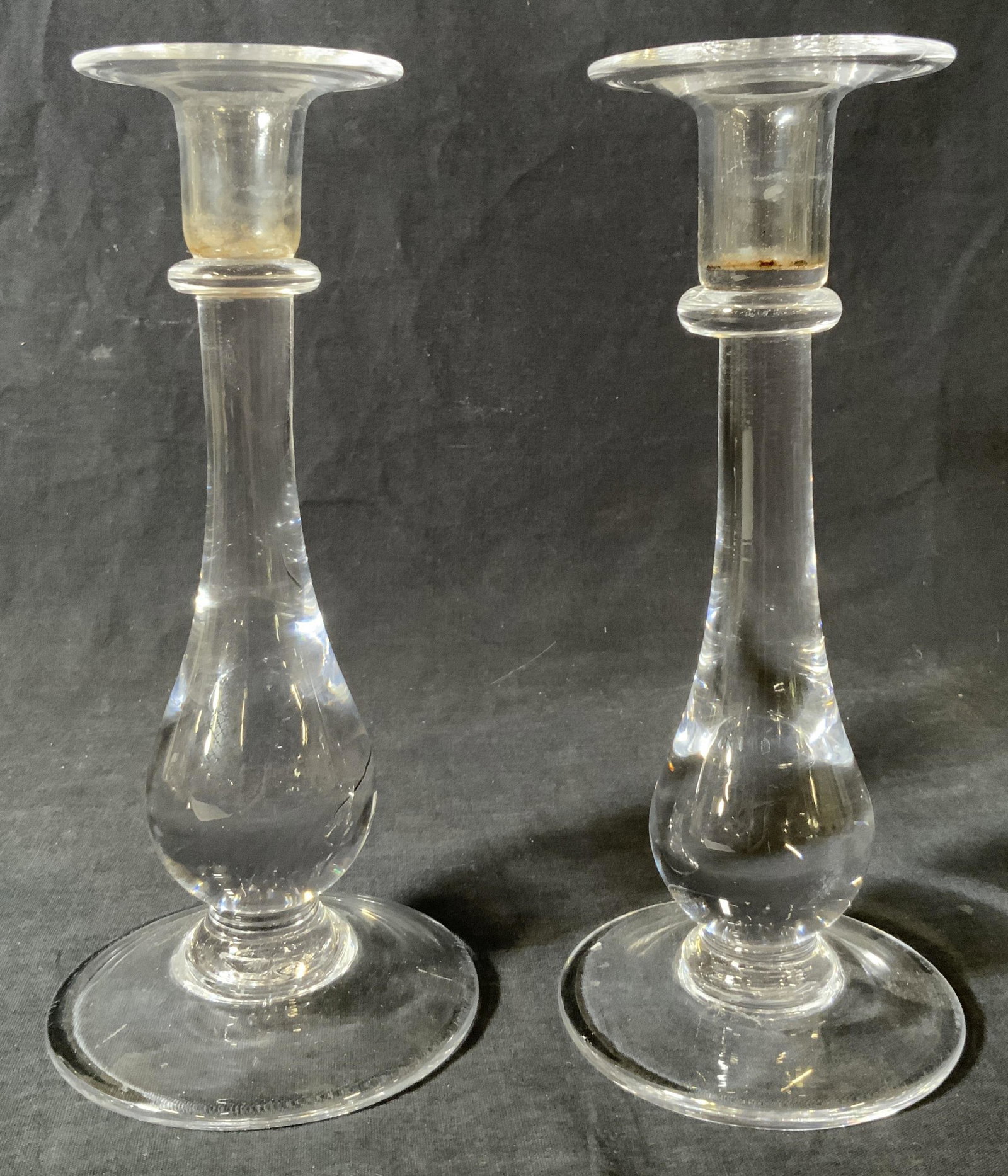 Pair SIMON PEARCE Glass Candlesticks (1 of 6)