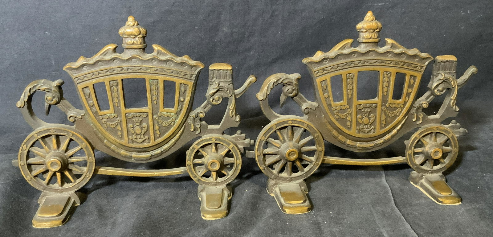 Pair Solid Bronze Carriage Book Ends (1 of 8)