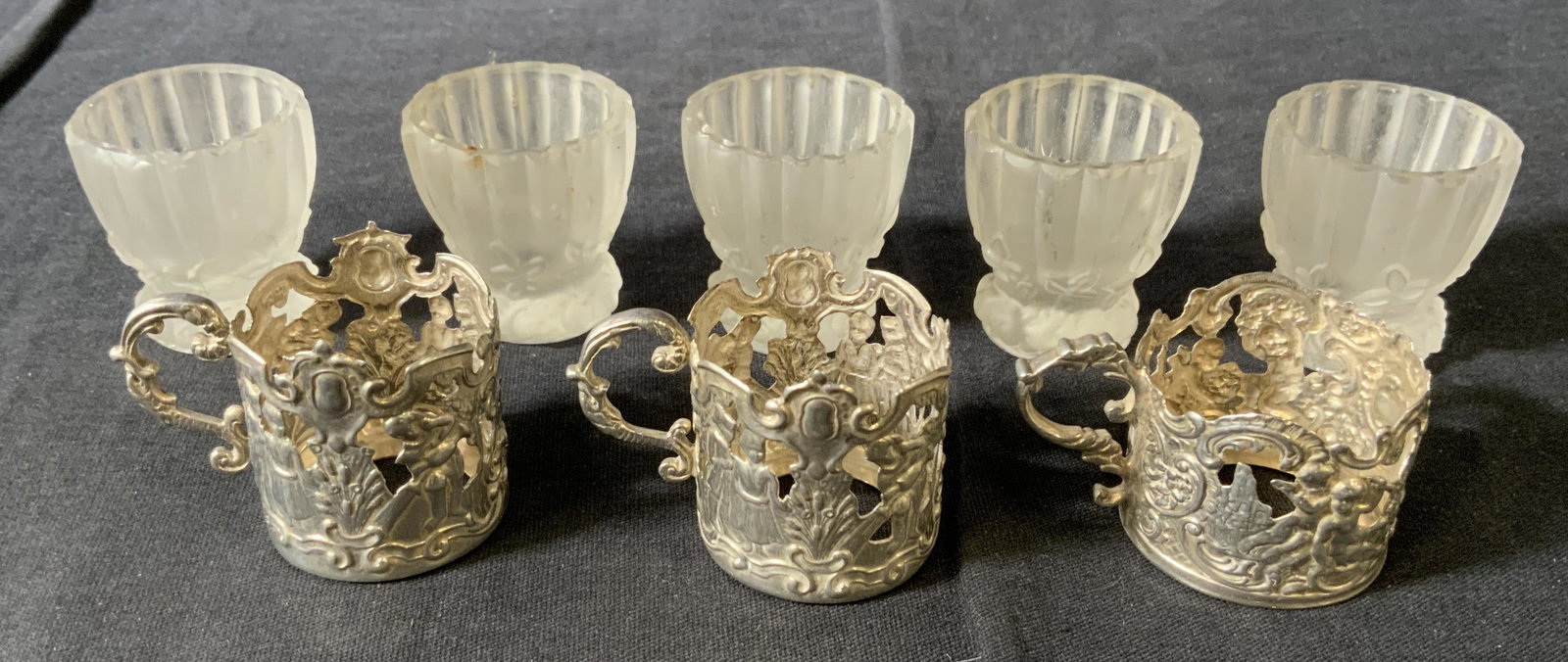 Lot 5 Vintage German Cups & Silver Holders (1 of 8)