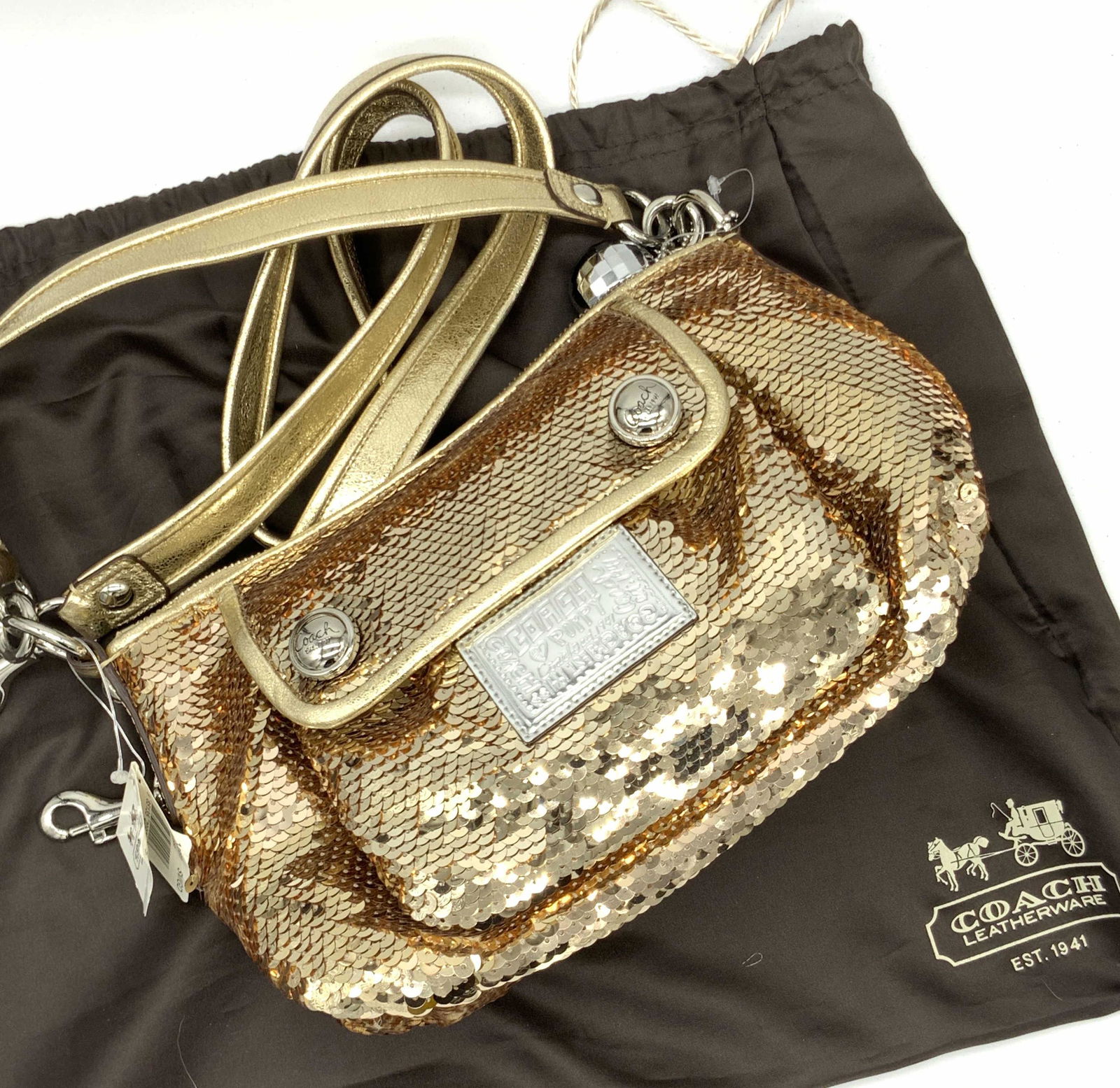 COACH Groovy Poppy Sequins Purse W Dust Bag, NWT (1 of 12)