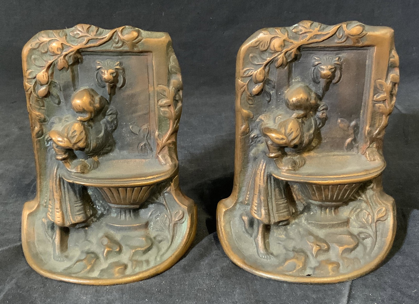 Pair Bronze Relief Bookends (1 of 8)