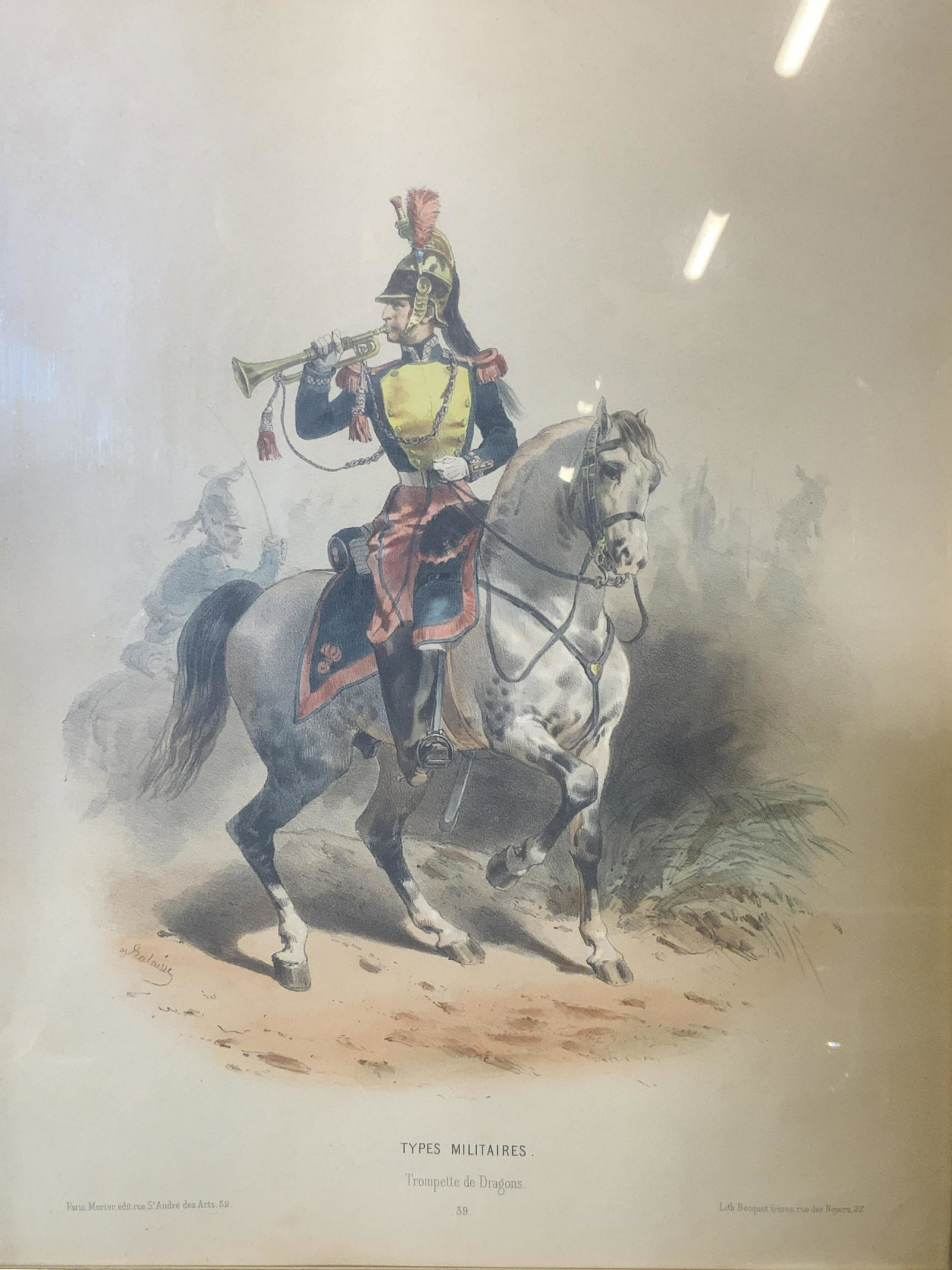 Signed French Military Lithograph (1 of 10)