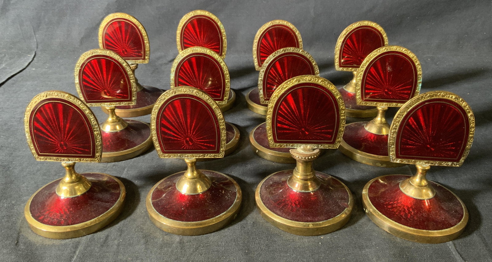 Set 12 LENK AUSTRIA Enameled Placecard Holders (1 of 7)