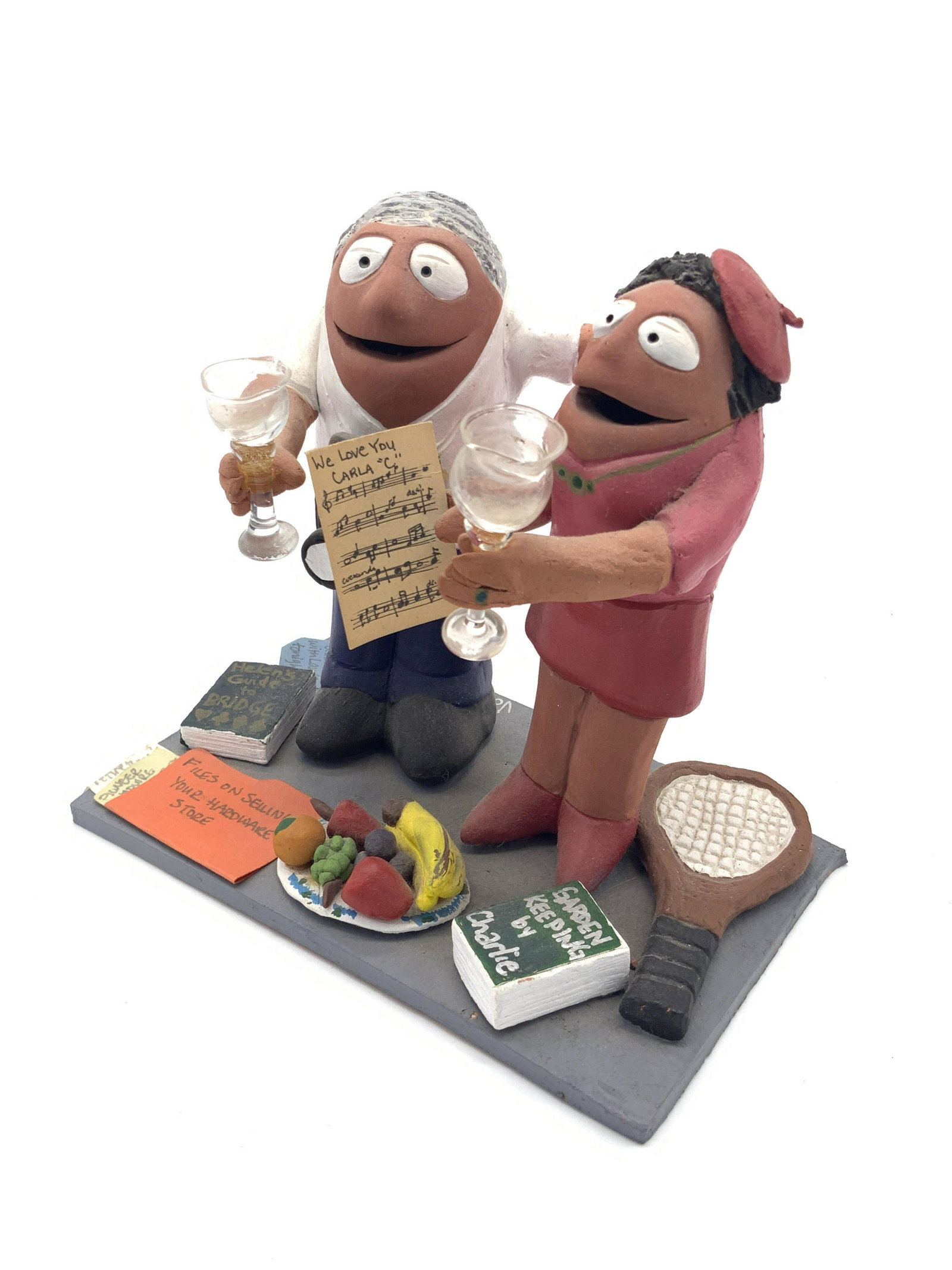 Handmade Celebratory Figural Clay Sculpture (1 of 9)