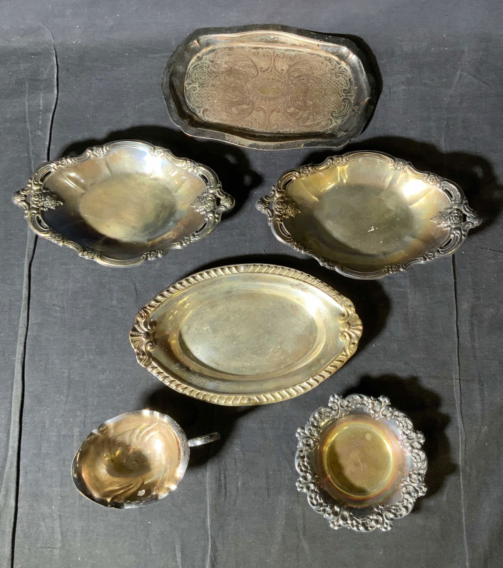 Lot 6 Silver Plated Trinket Dishes (1 of 10)