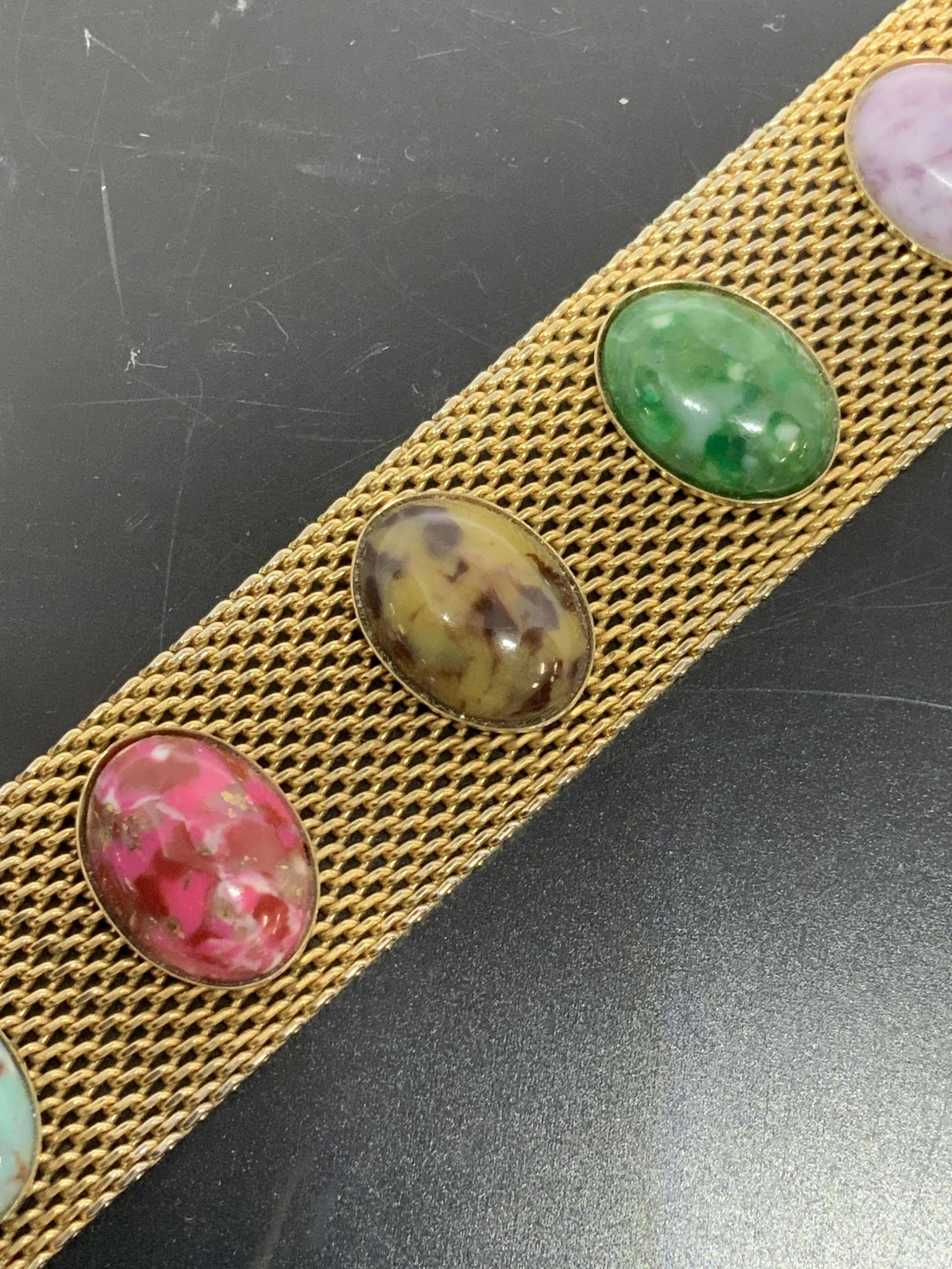 Vintage SARAH COV Mesh and Stone Bracelet, Jewelry (1 of 6)