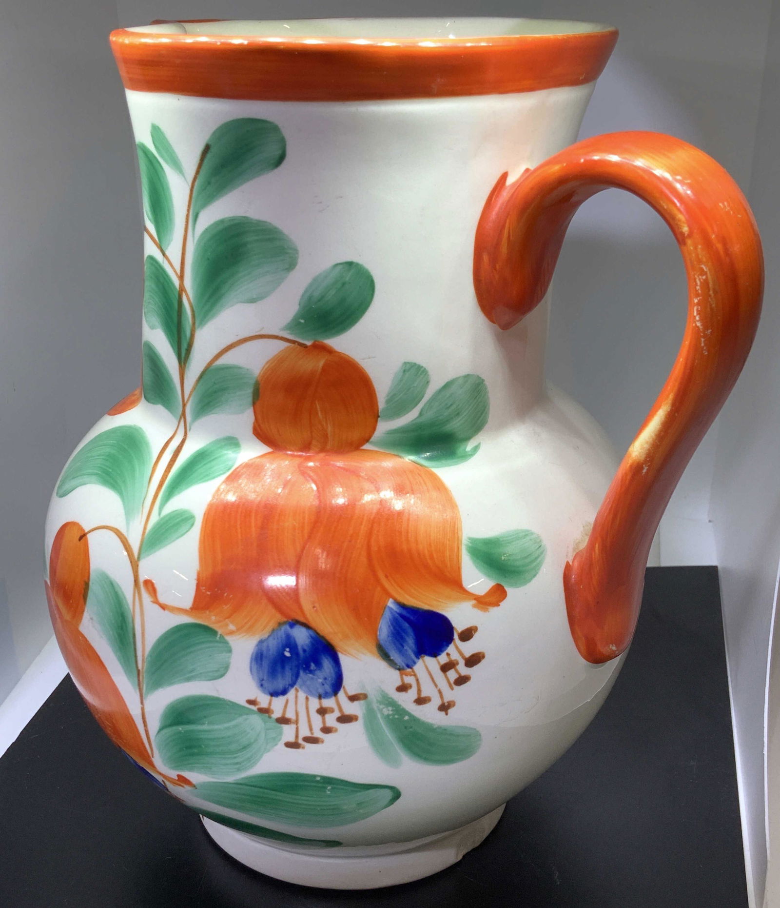 Vintage Hand Painted Artisanal Ceramic Pitcher, (1 of 6)