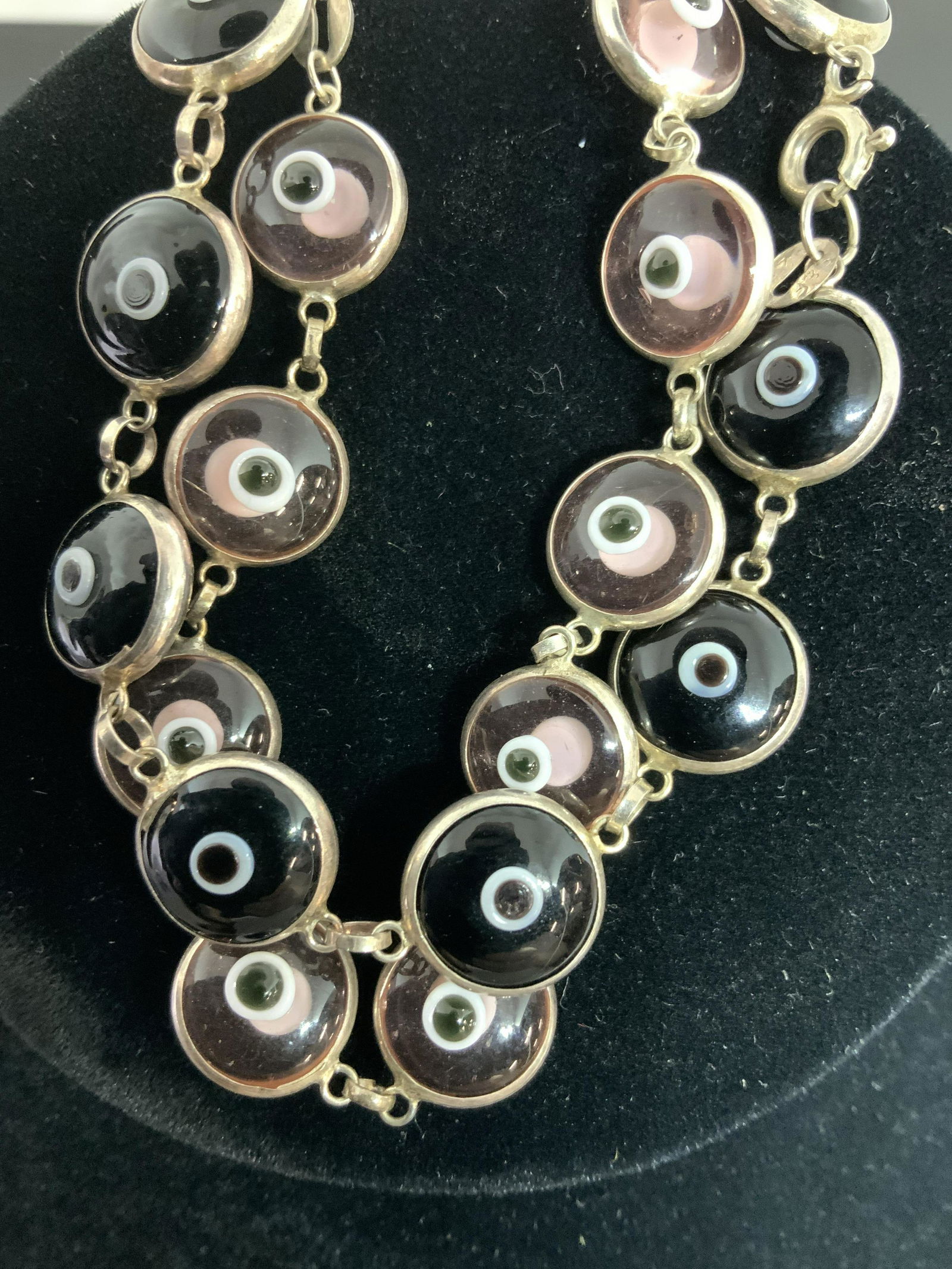 2 STERLING EVIL EYE Glass Bead Bracelets, (1 of 5)