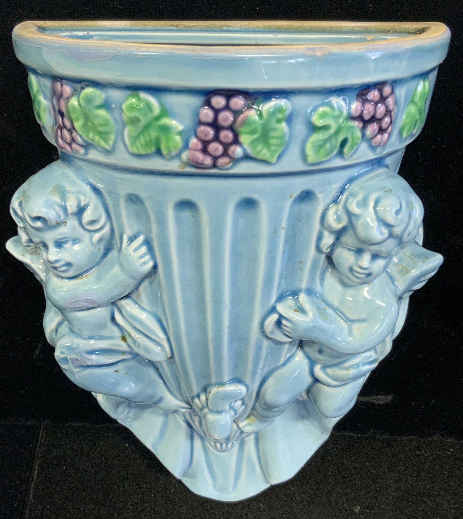 NORLEANS Japanese Ceramic Cherub Wall Vase (1 of 9)