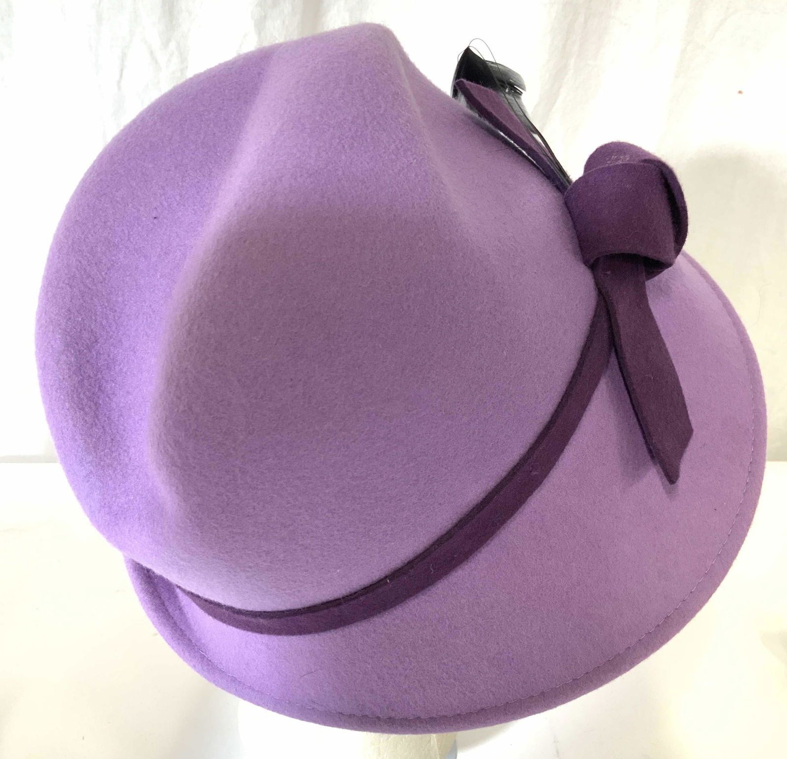 HELEN WELSH Violet Wool Ladies Hat, Italy (1 of 5)
