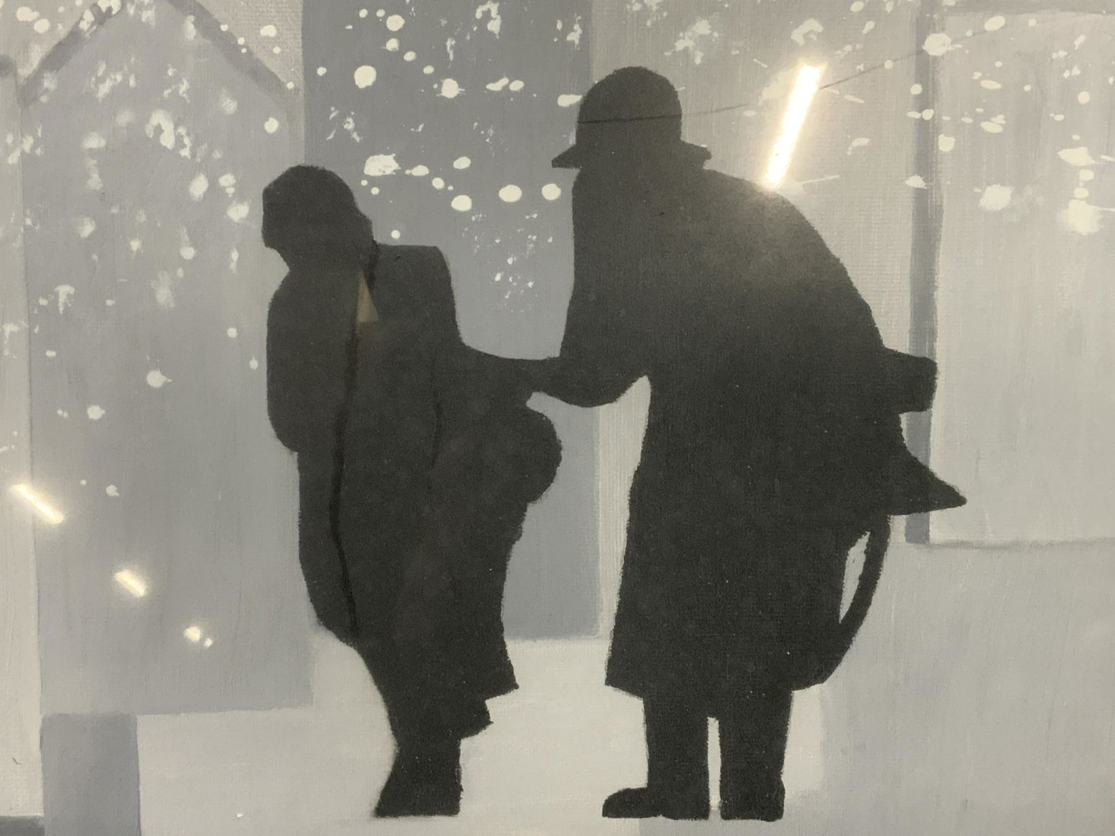 Initialed Abstract Acrylic on Paper Painting (1 of 6)