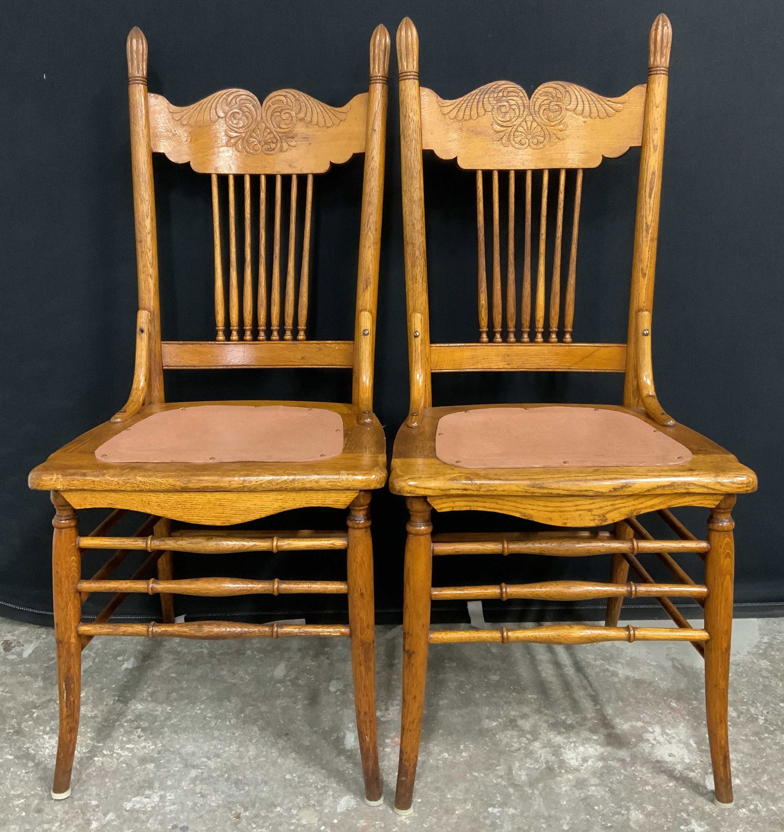 Set 6 Vintage Wooden Dining Room Chairs (1 of 13)