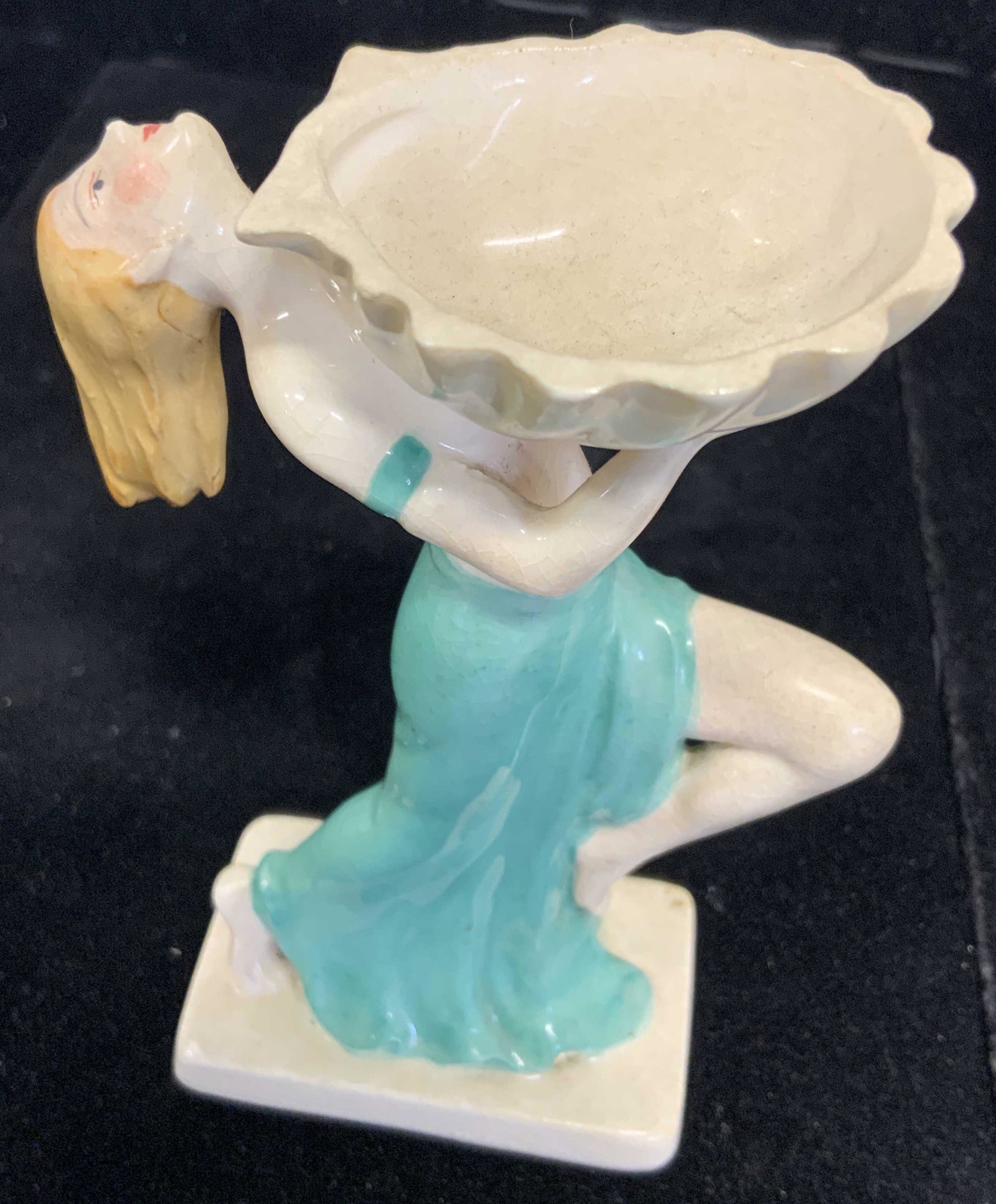 Vntg Hand Painted Ceramic Dancing Female Figural (1 of 8)