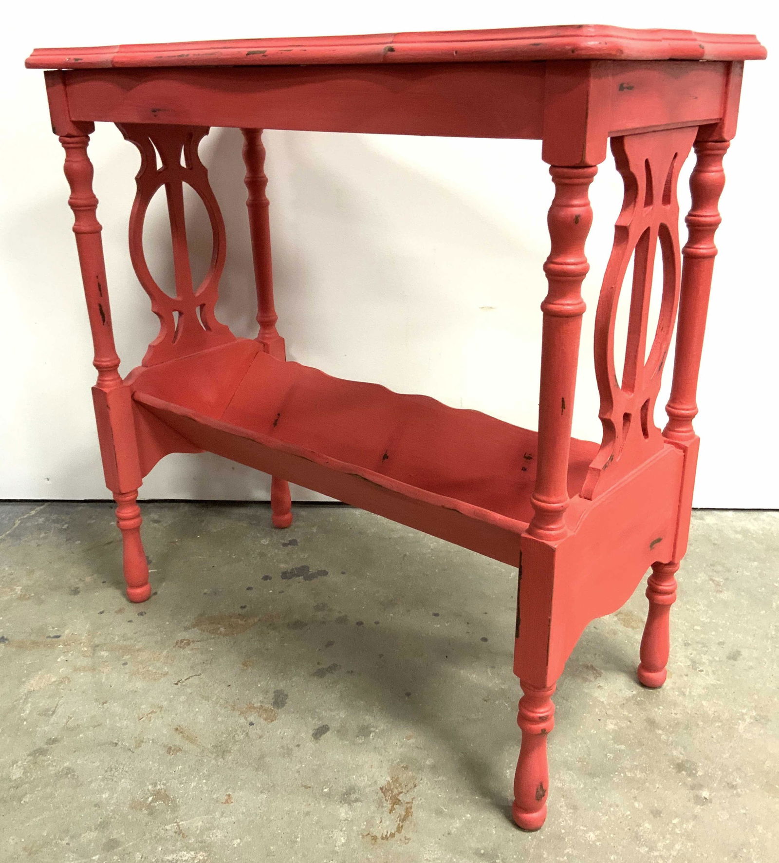 JB VAN SCIVER Vintage Wooden Red Side Table (1 of 10)