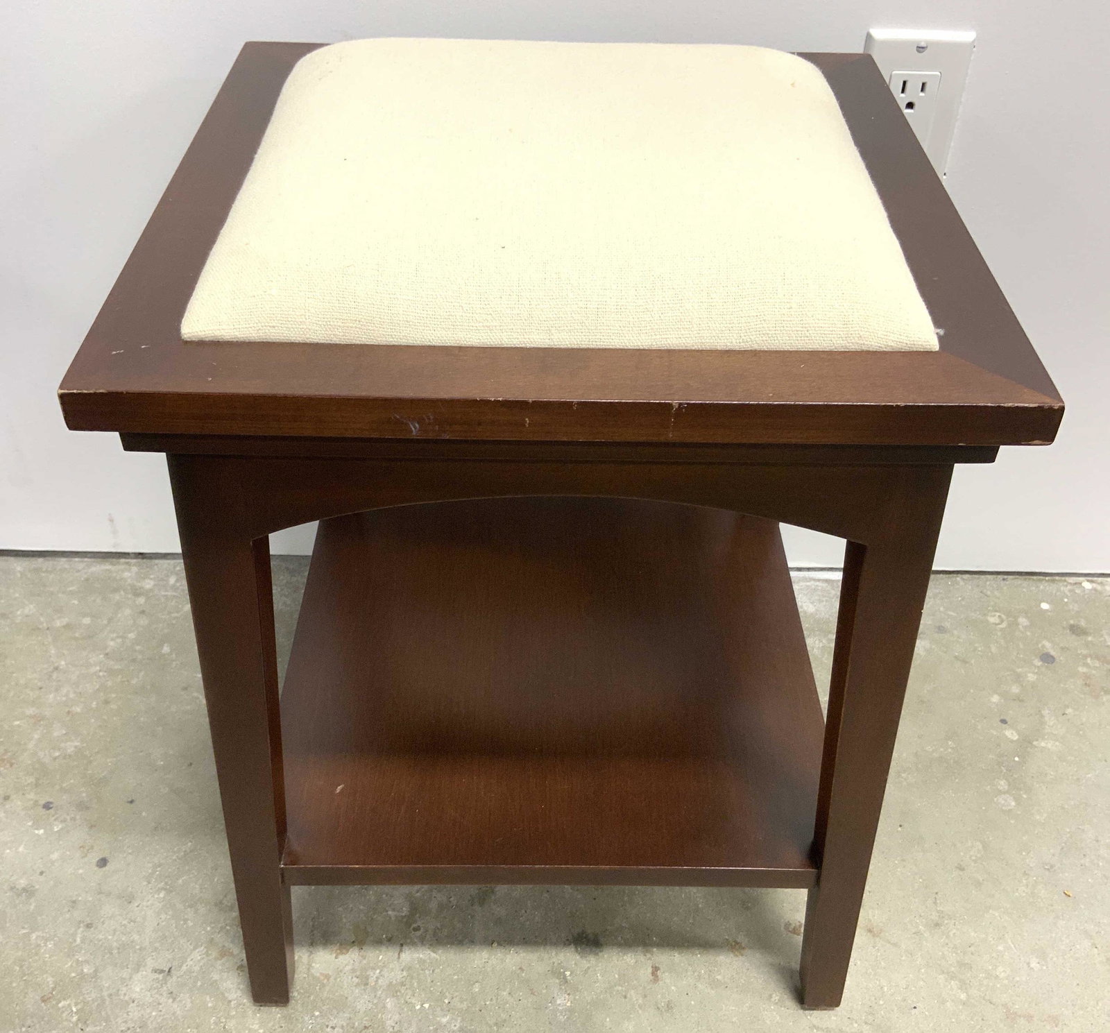 Wooden Stool W Upholstered Cushion (1 of 7)