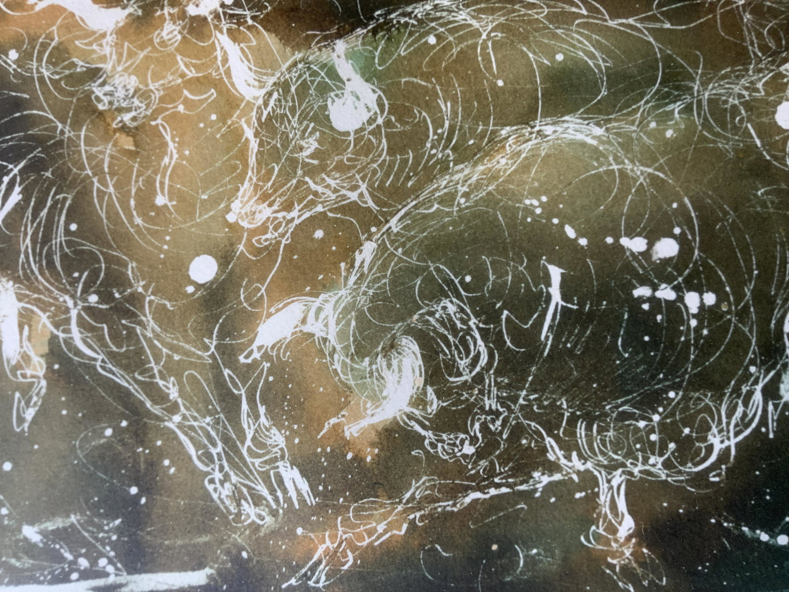 CHARLES BURDICK Abstracted Bulls Lithograph (1 of 7)