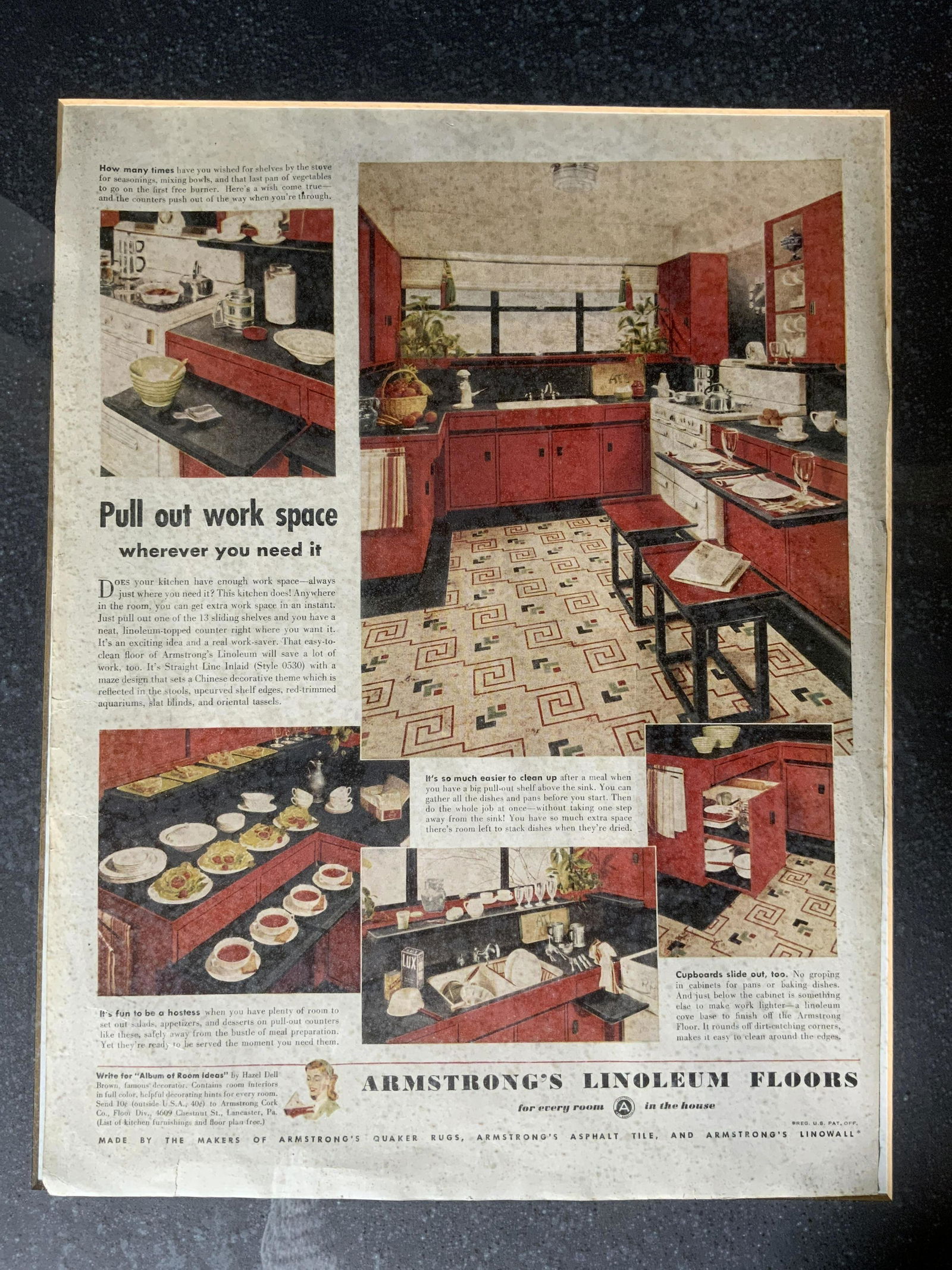 Lot 2 Vintage Linoleum Advertisements (1 of 6)