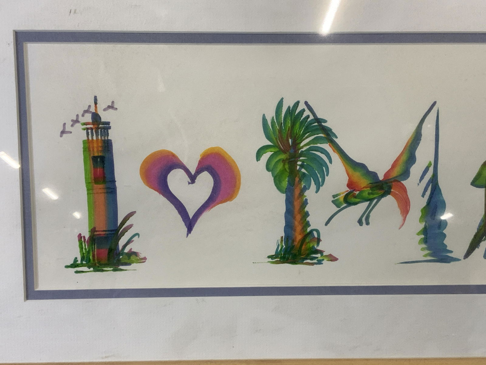 Signed Acrylic on Paper Sign Artwork (1 of 7)