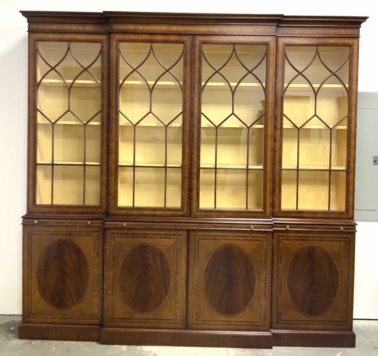 Vintage Inlaid Wooden China Cabinet Display Case (1 of 10)