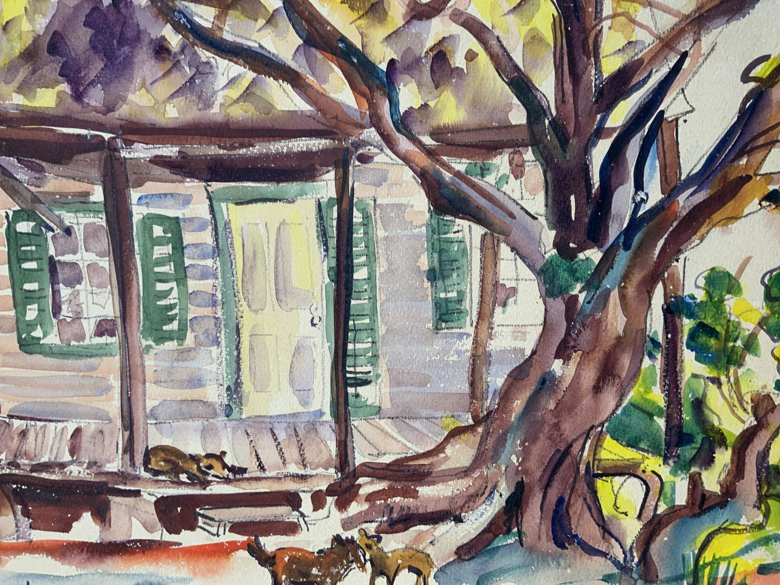 Lot 5 Landscape Watercolors & Lithograph (1 of 7)