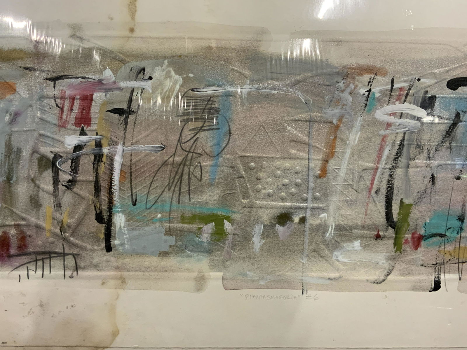 CHAPMAN Signed Abstract Painted Embossed Paper (1 of 6)