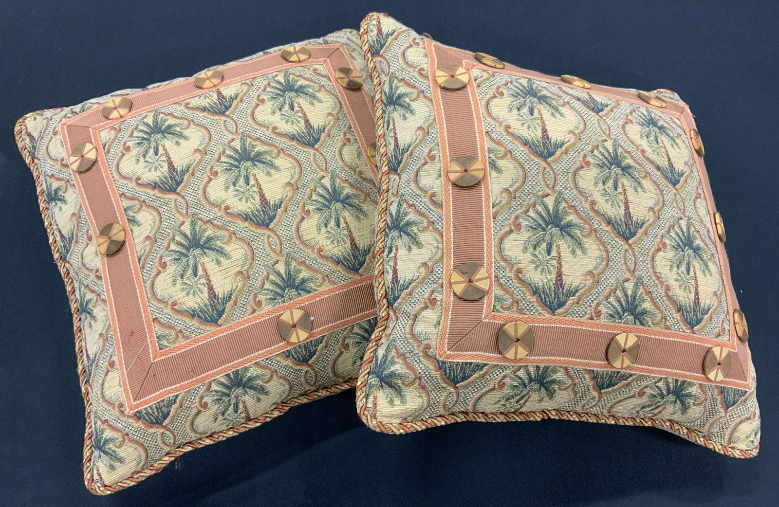 Pair Palm Tree Pattern Throw Pillows (1 of 5)