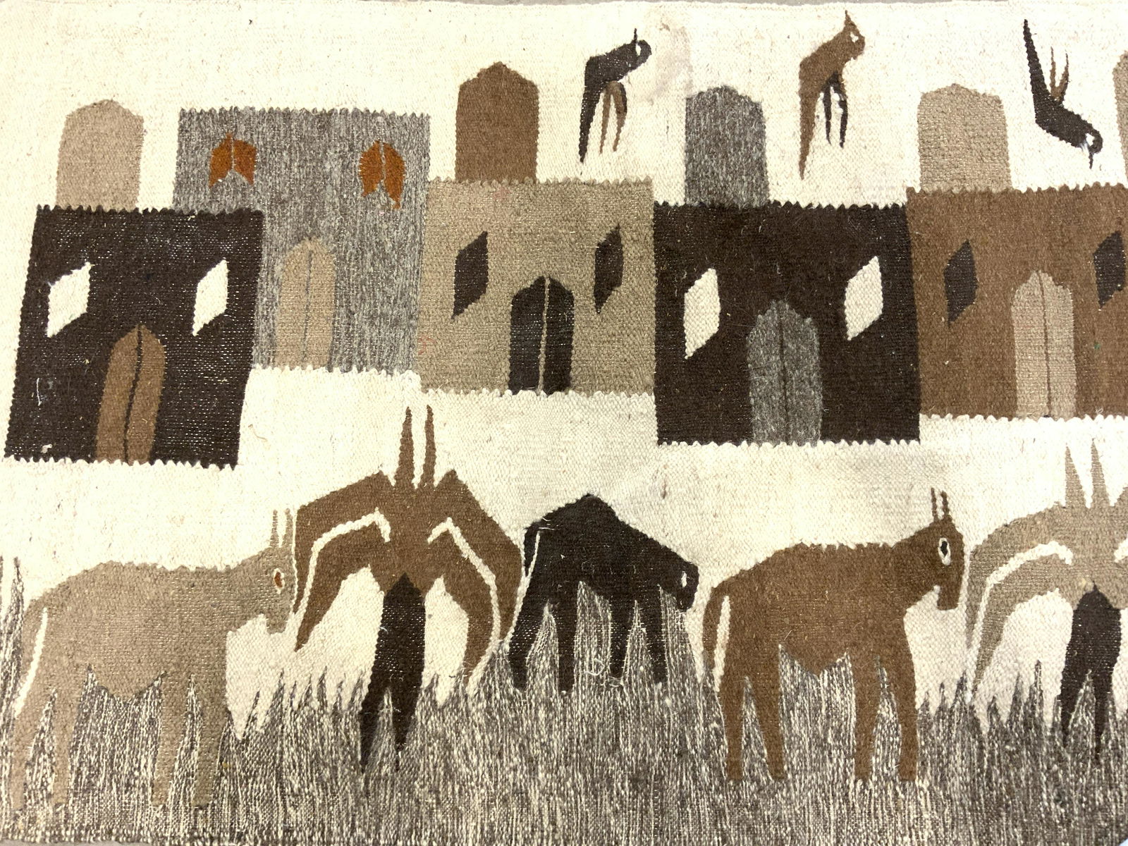 Vintage Navajo Style Fringed Wool Rug (1 of 8)