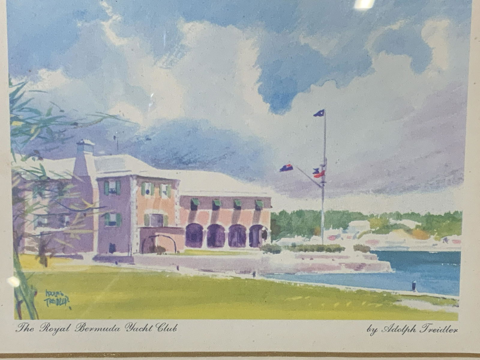 ADOLPH TREIDLER Signed Offset Litho Yacht Club (1 of 8)