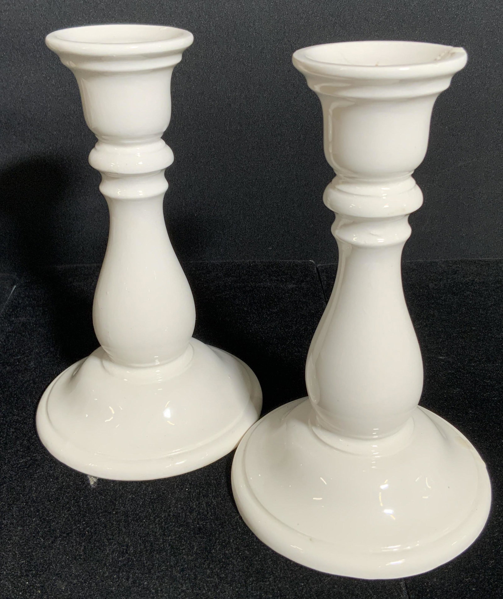 Pair White Porcelain Candlesticks (1 of 9)