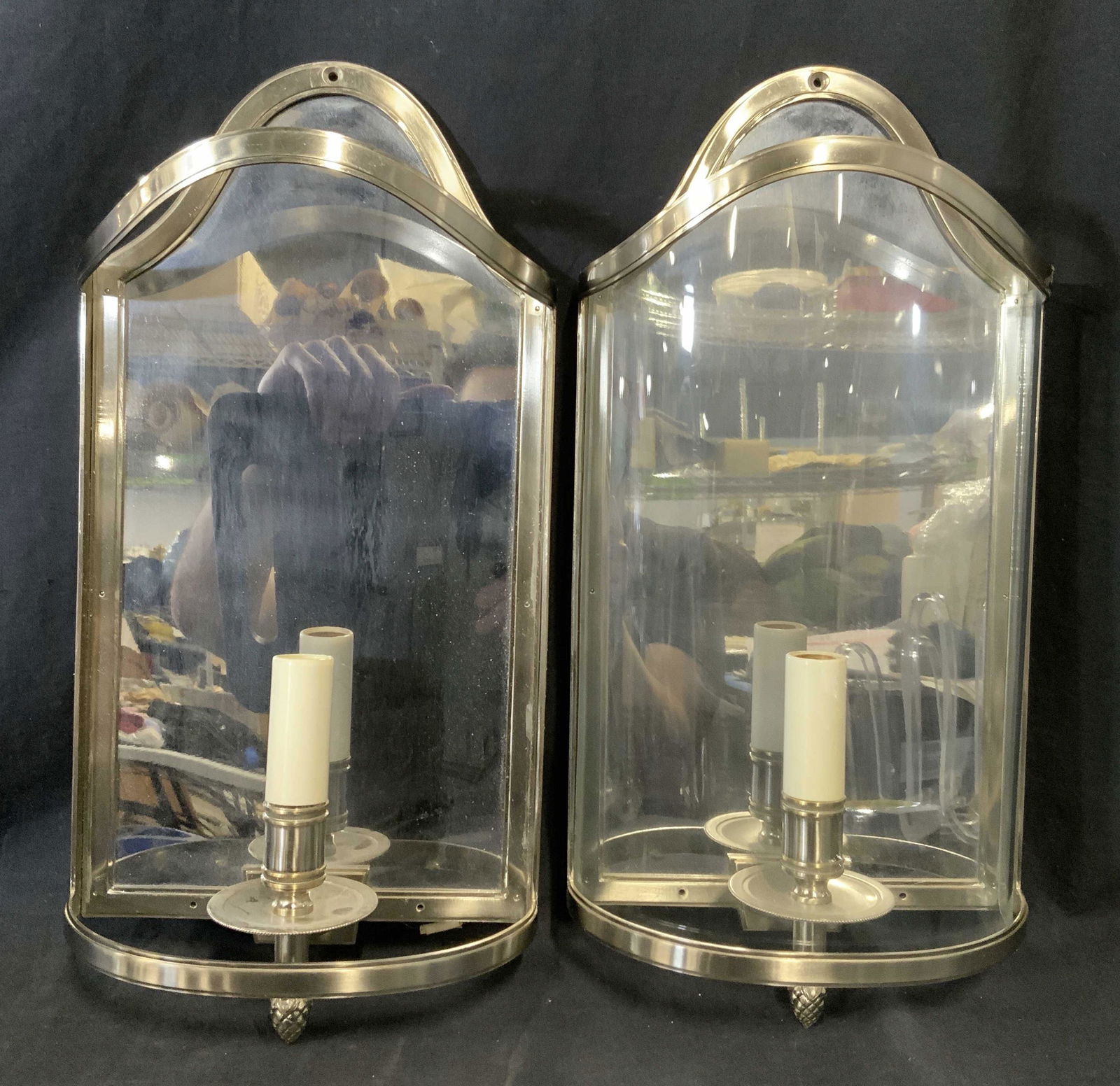 Pair Mirrored Wall Sconces (1 of 5)