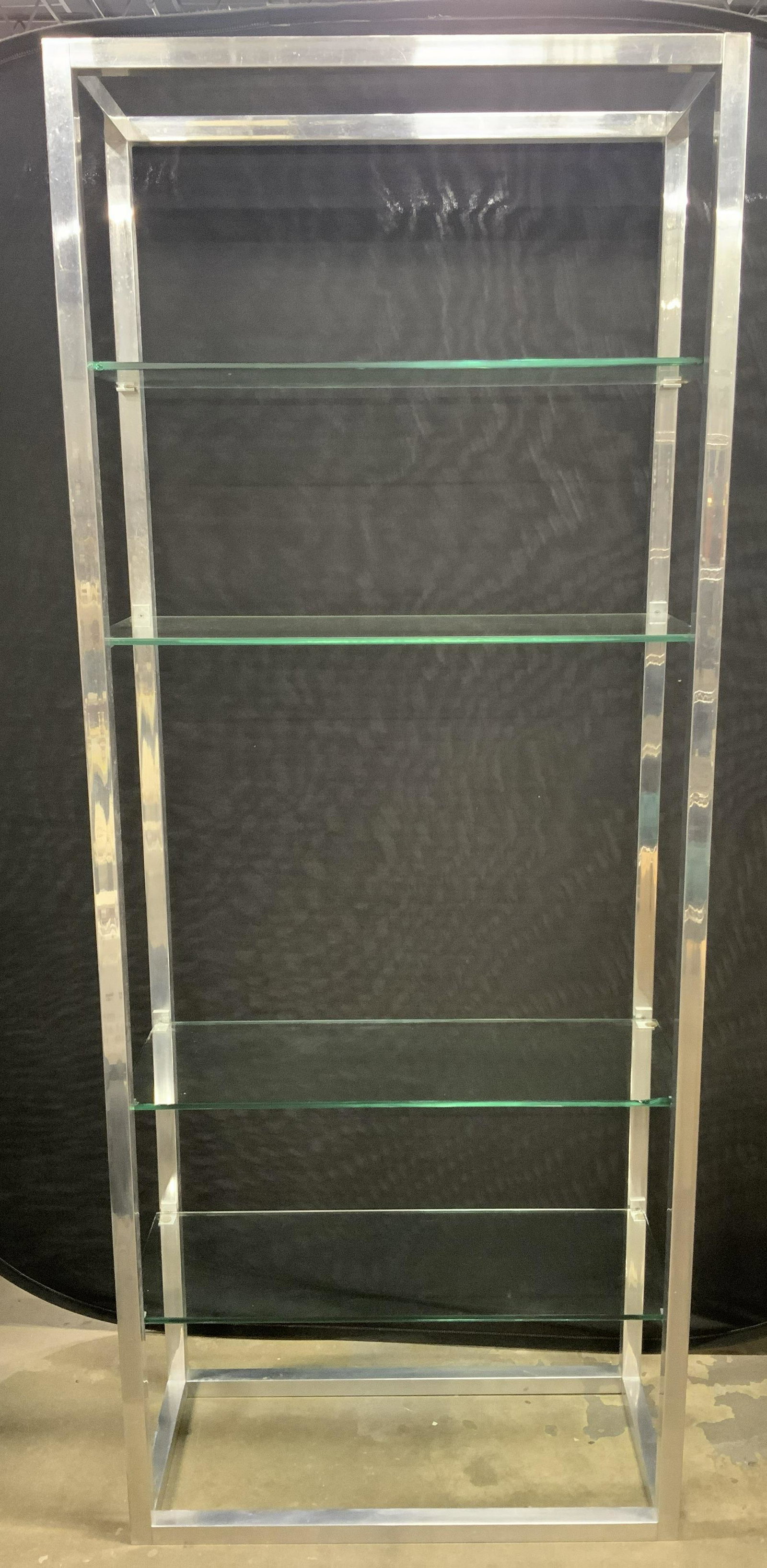 Industrial Modern 4 Tier Glass & Metal Shelf (1 of 9)